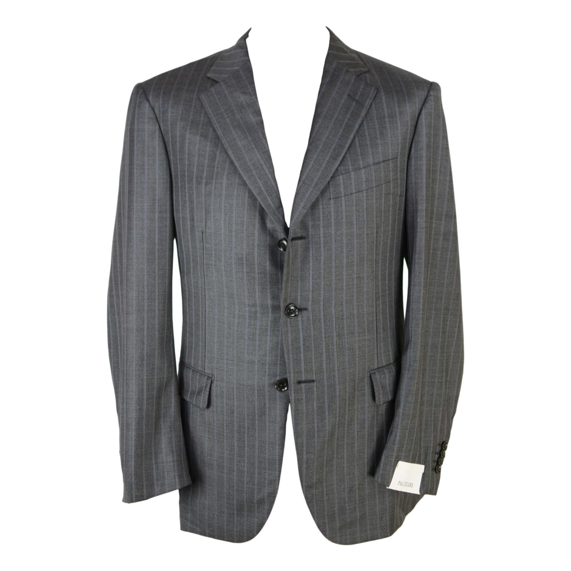 New PAL ZILERI Men's Blazer size 40R US 100% Wool Striped Gr