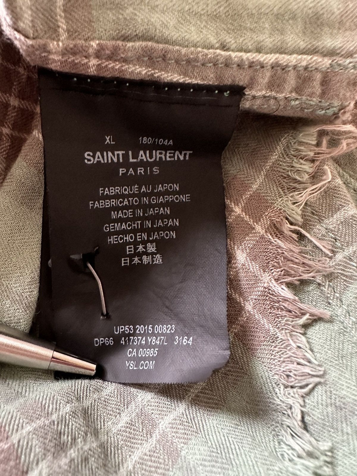 Saint Laurent Paris SS16 Grail Saint Laurent Surf Sound raw hem flannel Hedi Size US XL / EU 56 / 4 - 12 Thumbnail