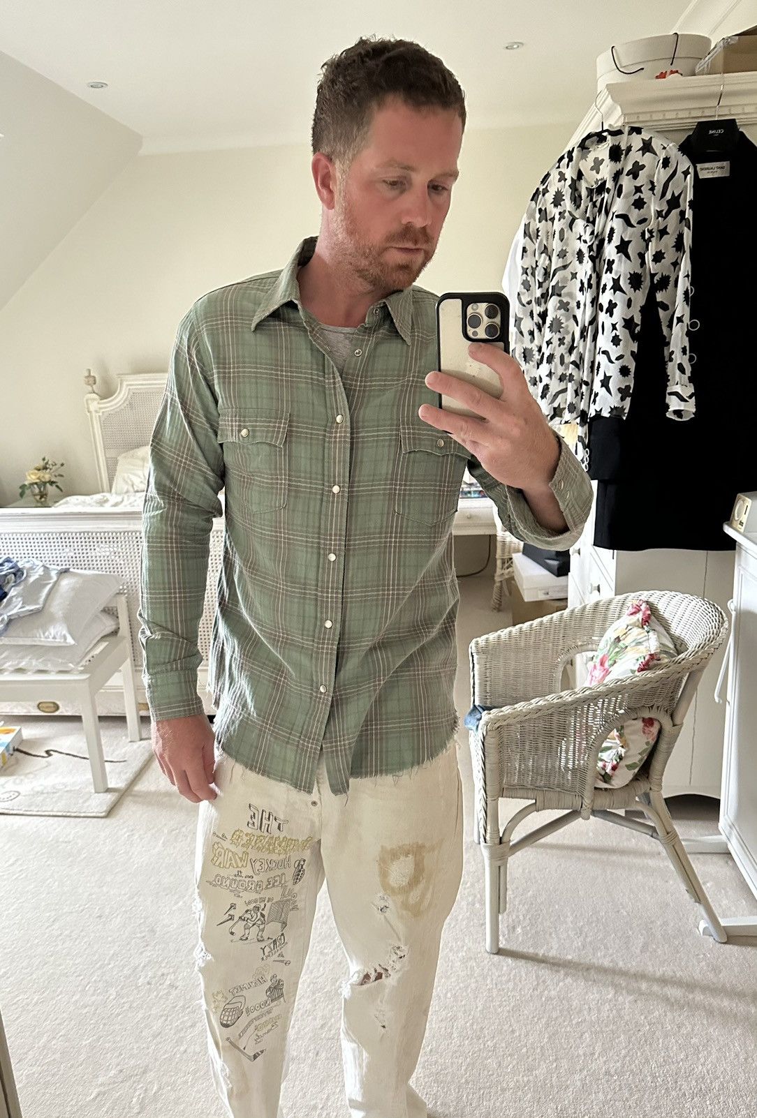 Saint Laurent Paris SS16 Grail Saint Laurent Surf Sound raw hem flannel Hedi Size US XL / EU 56 / 4 - 6 Thumbnail
