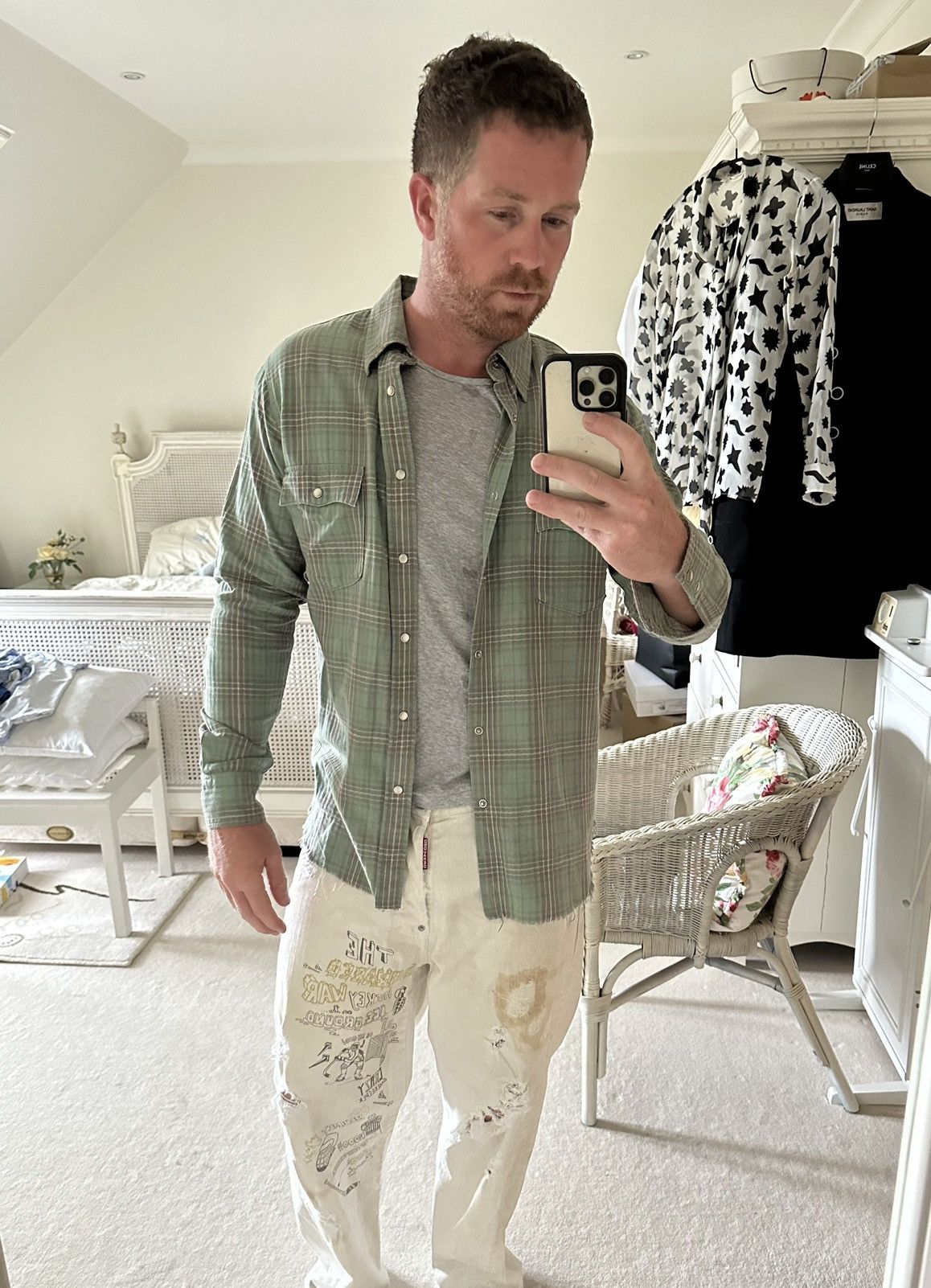 Saint Laurent Paris SS16 Grail Saint Laurent Surf Sound raw hem flannel Hedi Size US XL / EU 56 / 4 - 5 Thumbnail