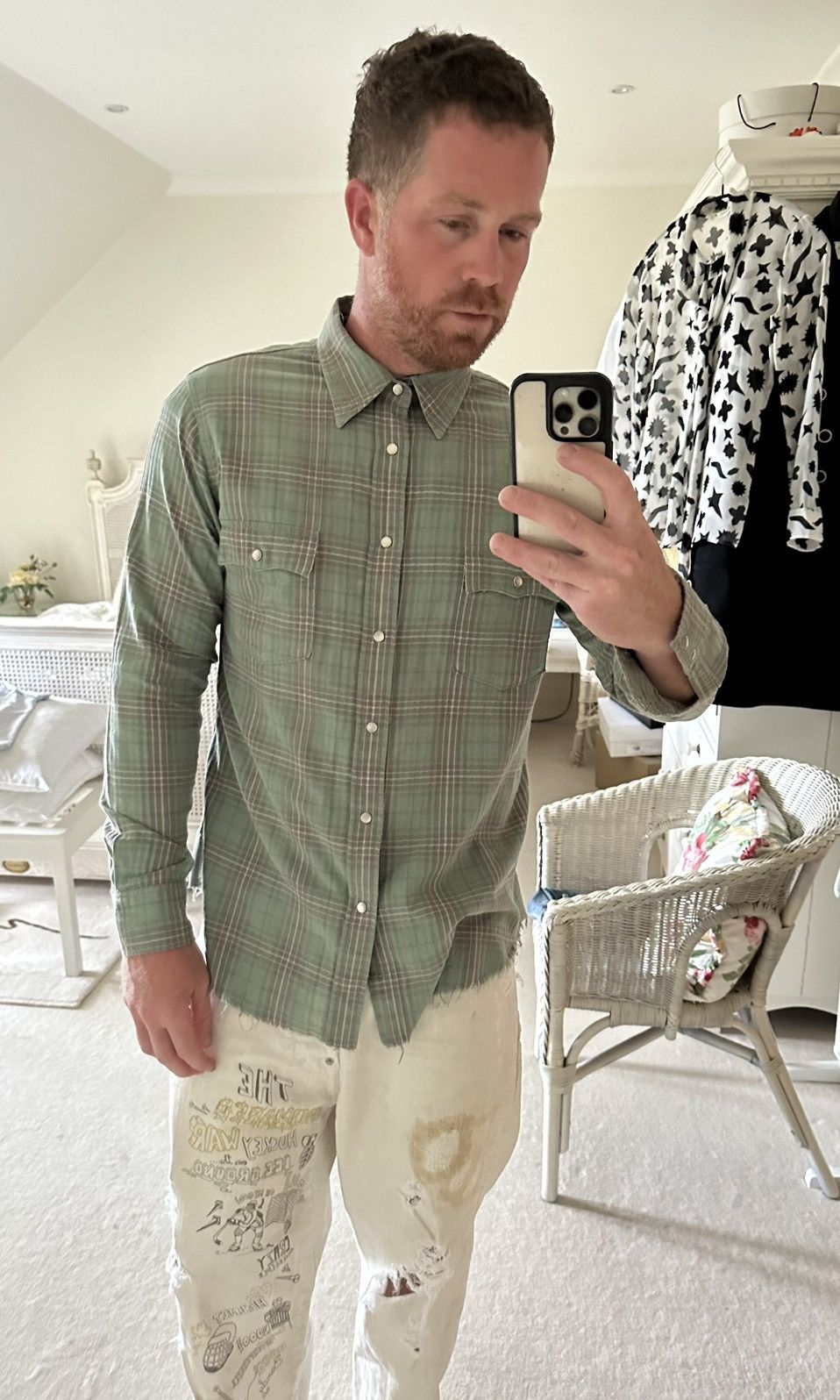 Saint Laurent Paris SS16 Grail Saint Laurent Surf Sound raw hem flannel Hedi Size US XL / EU 56 / 4 - 4 Thumbnail