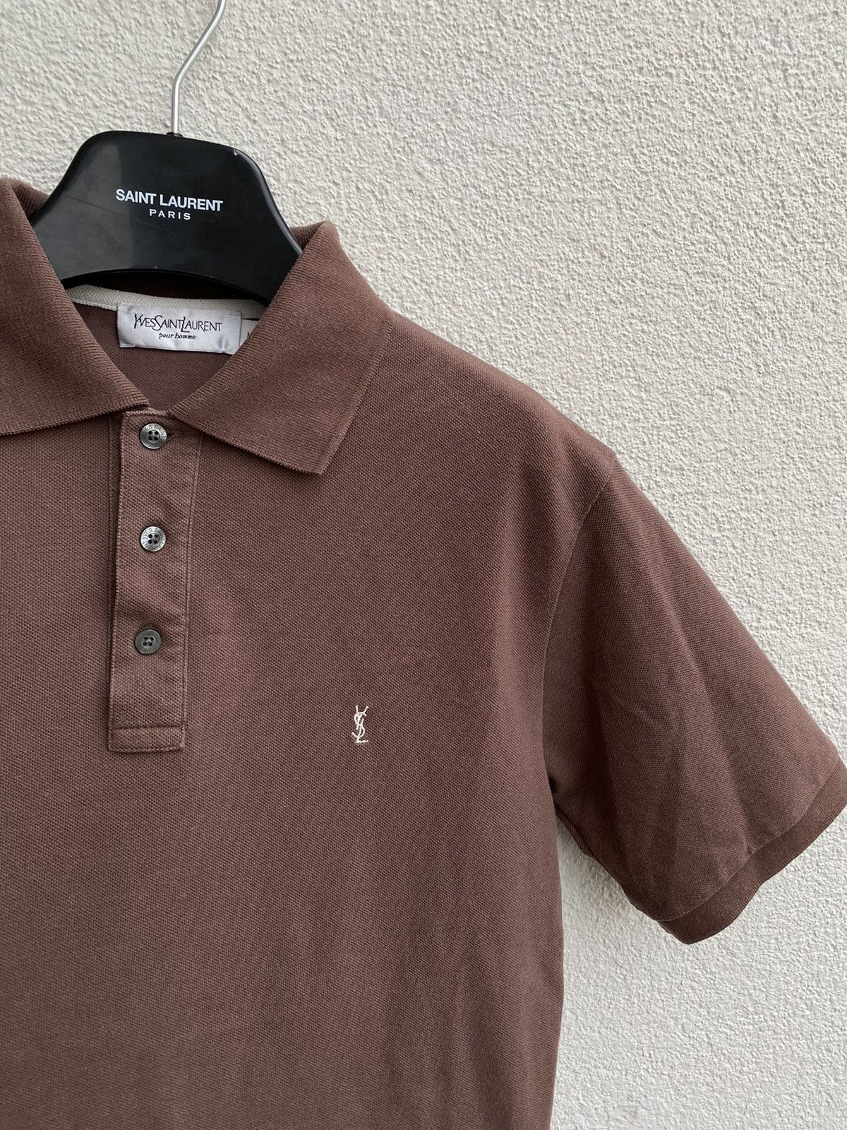 image of Vintage x YVES Saint Laurent Brown YSL Polo Soft YSL Shirt YSL Tee, Men's (Size Medium)