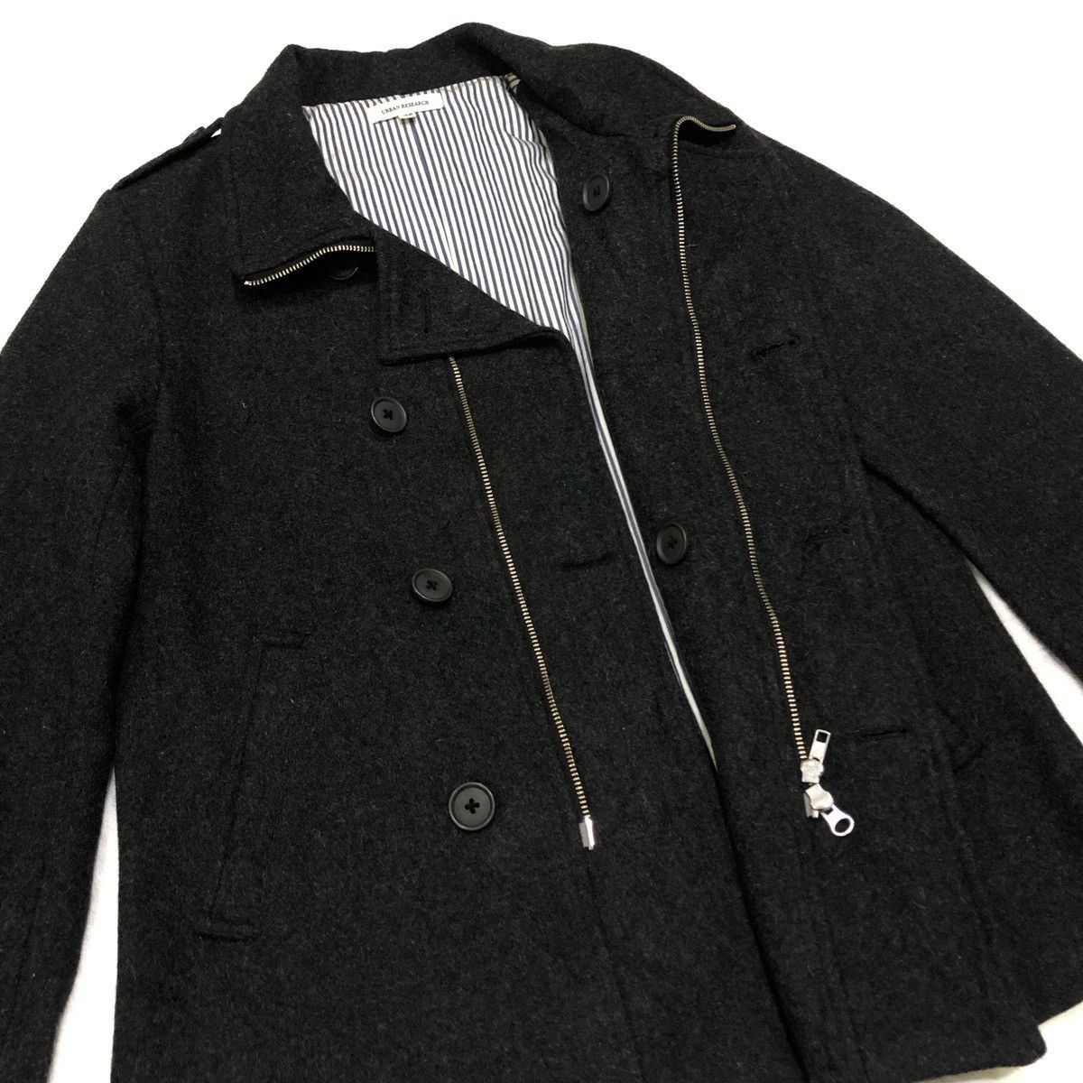 URBAN RESEARCH DOORS Urban Research Wool Jacket Peacoat Dark Gray Size US M / EU 48-50 / 2 - 3 Thumbnail