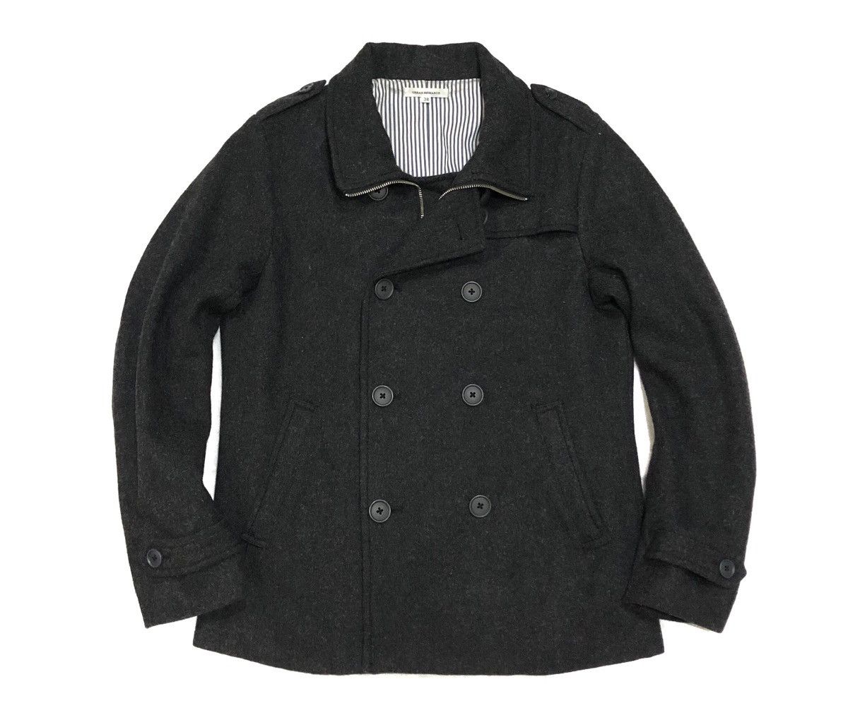 URBAN RESEARCH DOORS Urban Research Wool Jacket Peacoat Dark Gray Size US M / EU 48-50 / 2 - 1 Thumbnail