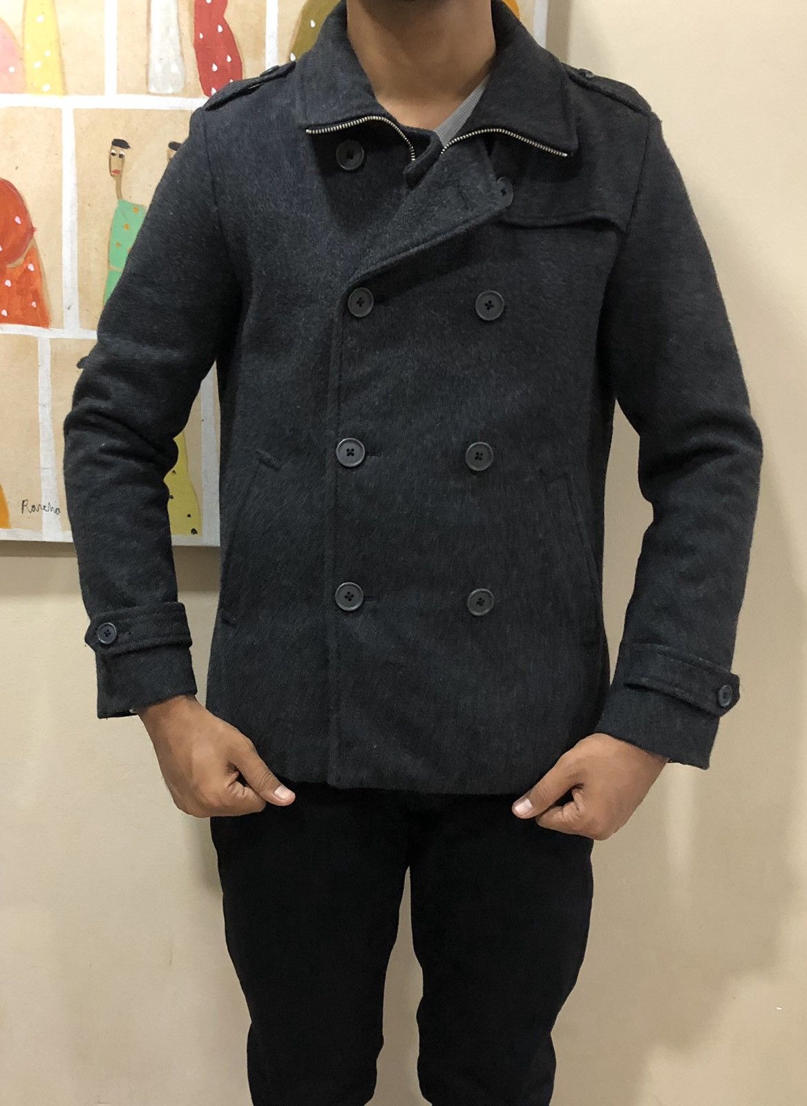 URBAN RESEARCH DOORS Urban Research Wool Jacket Peacoat Dark Gray Size US M / EU 48-50 / 2 - 13 Thumbnail