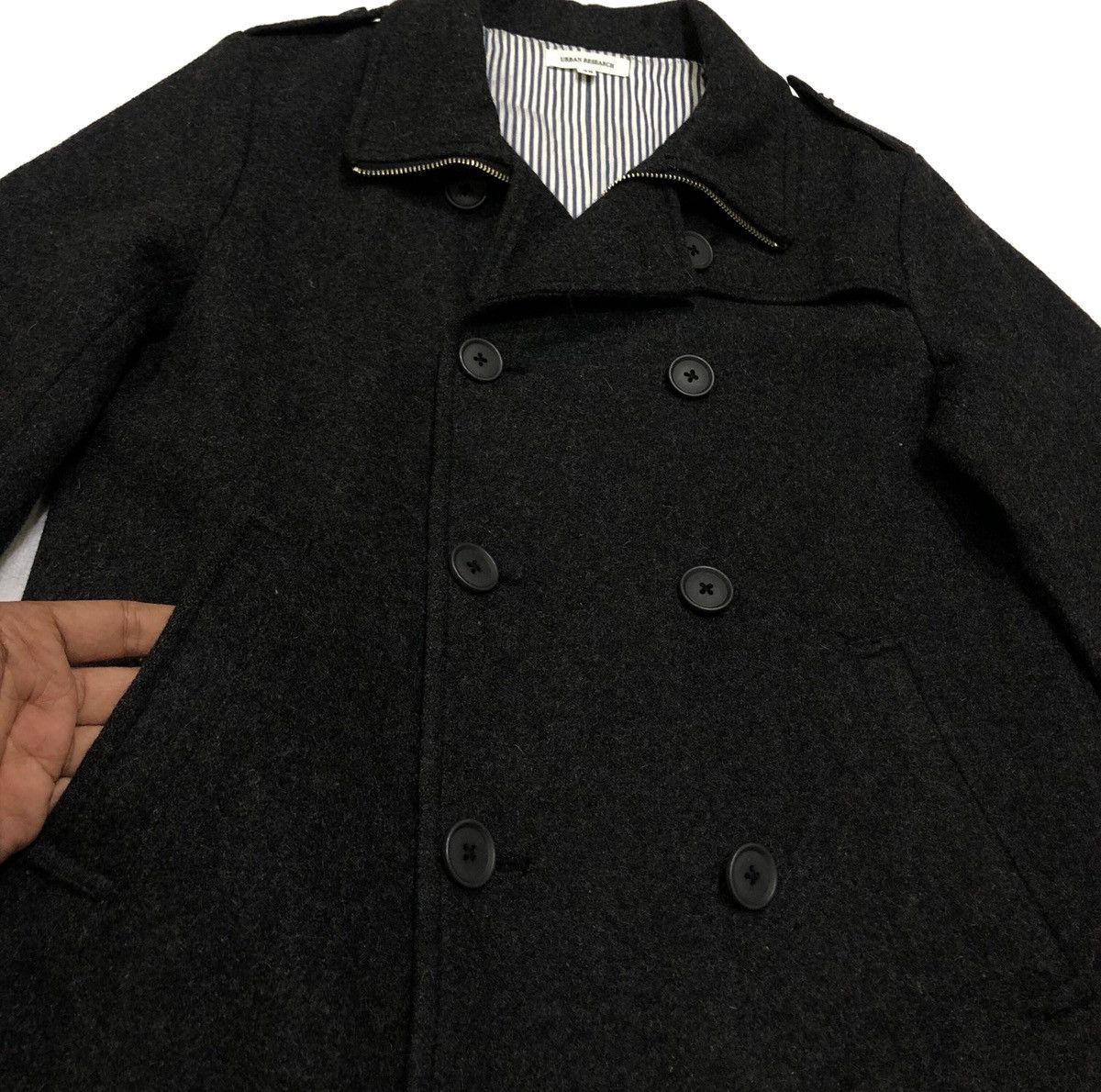 URBAN RESEARCH DOORS Urban Research Wool Jacket Peacoat Dark Gray Size US M / EU 48-50 / 2 - 8 Thumbnail