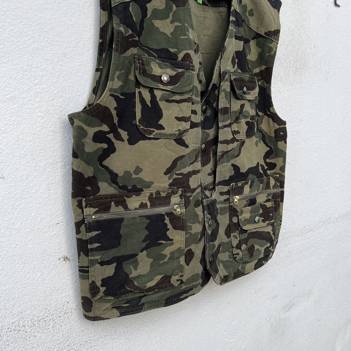 Japanese Brand VINTAGE UTILITY VEST CAMO MULTI POCKET MILITARY COLLECTION Size US L / EU 52-54 / 3 - 4 Thumbnail