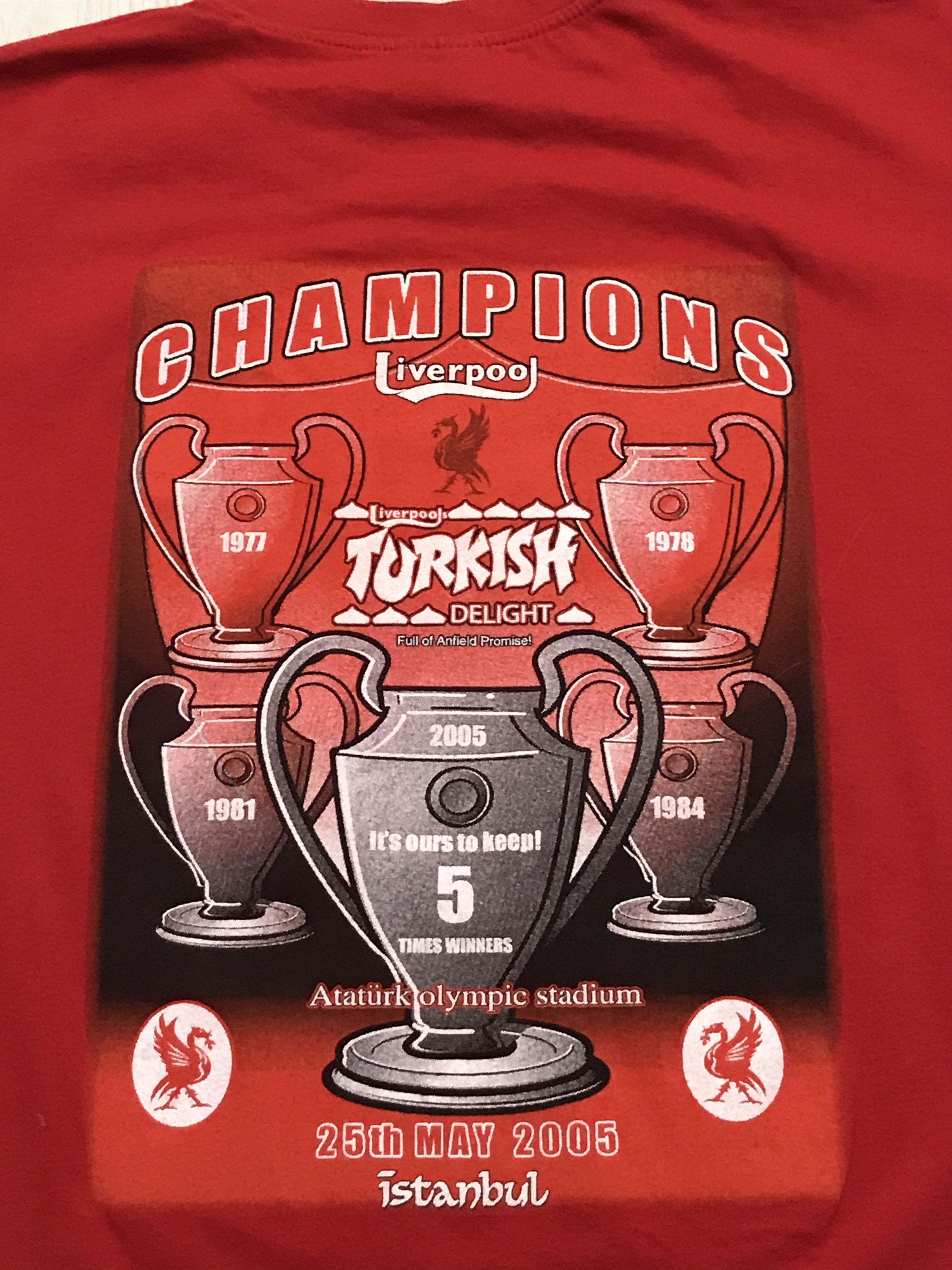 Vintage Vintage t-shirt Liverpool Champions 2005 size XL-L Size US XL / EU 56 / 4 - 6 Thumbnail