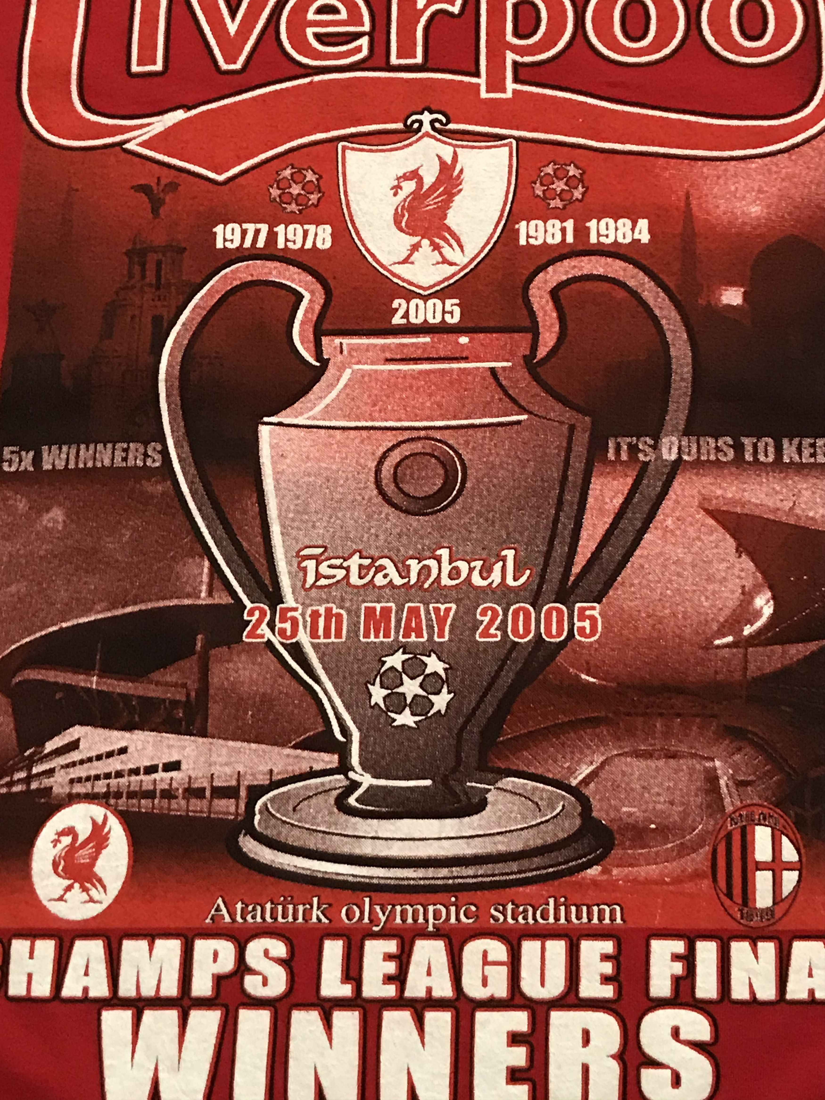 Vintage Vintage t-shirt Liverpool Champions 2005 size XL-L Size US XL / EU 56 / 4 - 5 Thumbnail
