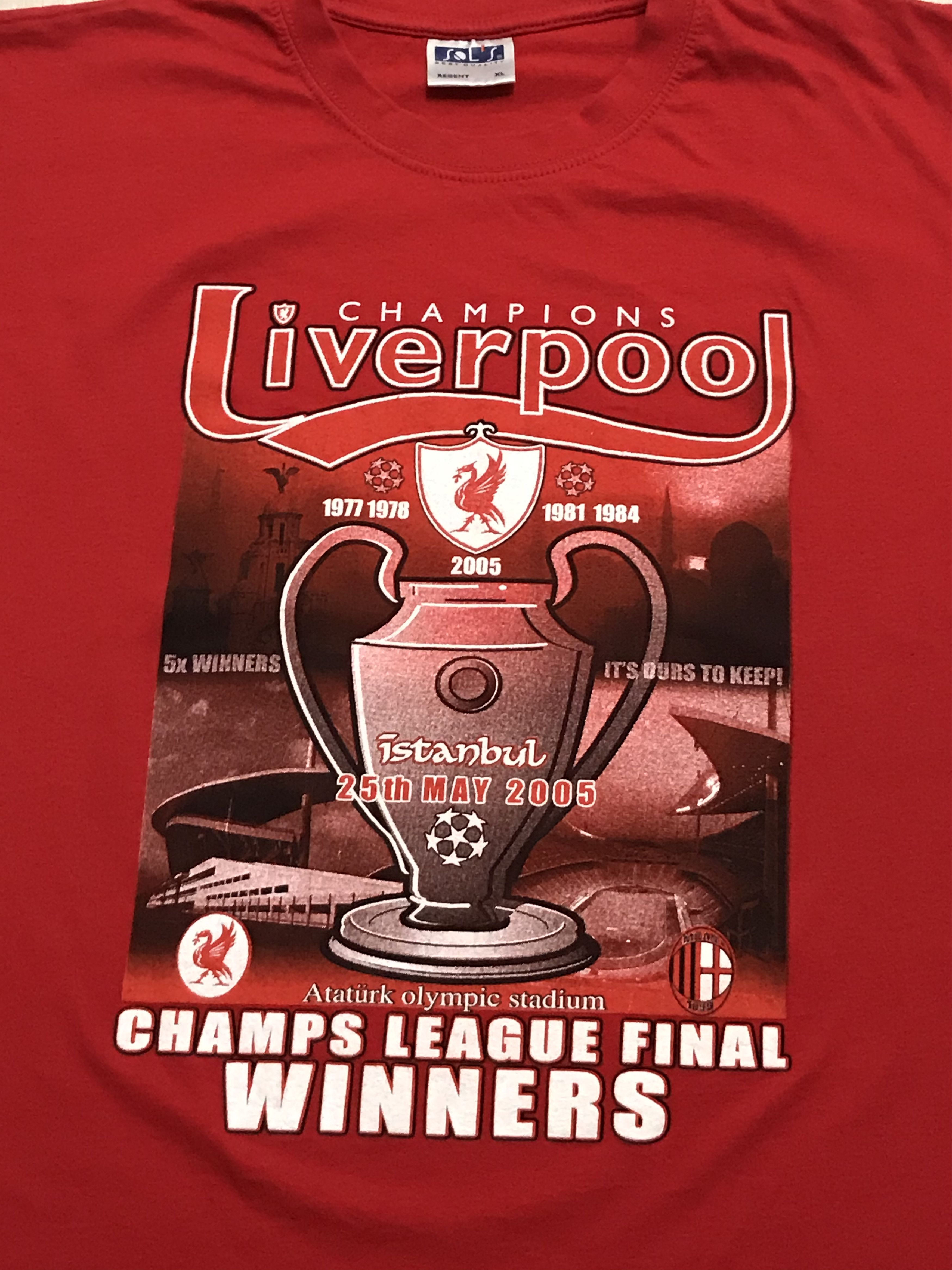 Vintage Vintage t-shirt Liverpool Champions 2005 size XL-L Size US XL / EU 56 / 4 - 2 Thumbnail