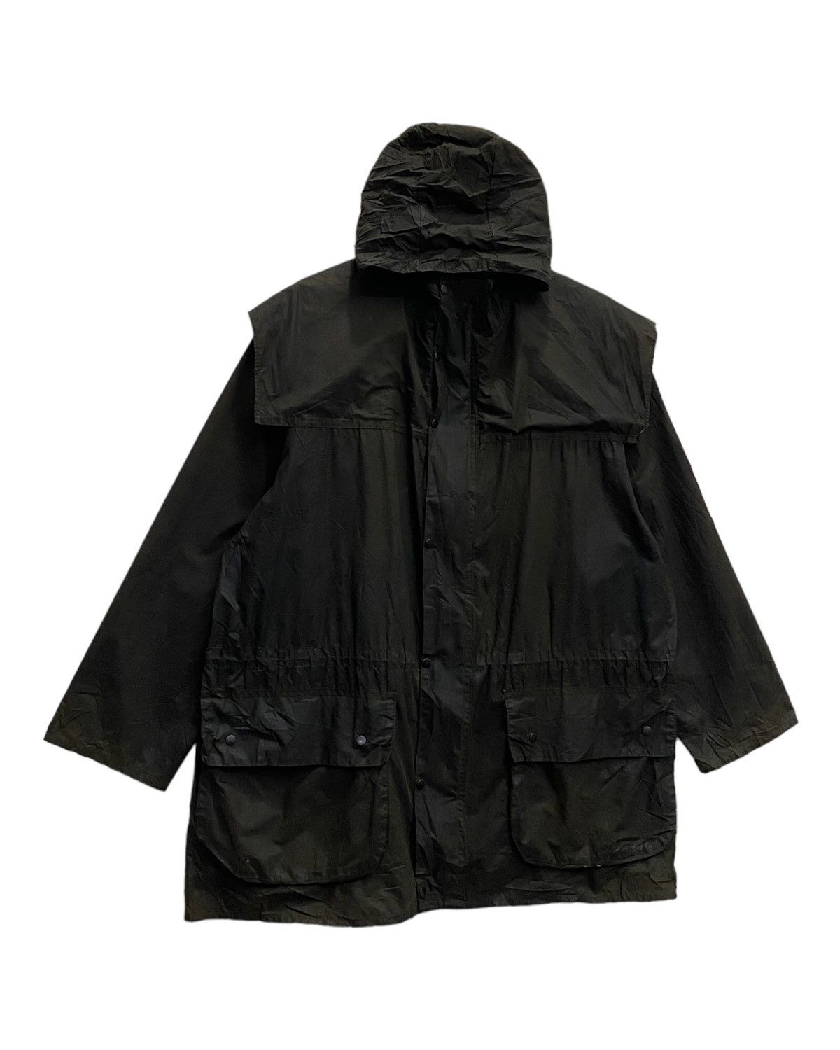 Barbour × Kiko Kostadinov × Vintage 🔥VINTAGE BARBOUR DURHAM WAXED DISTRESSED PARKA JACKET Size US L / EU 52-54 / 3 - 6 Thumbnail