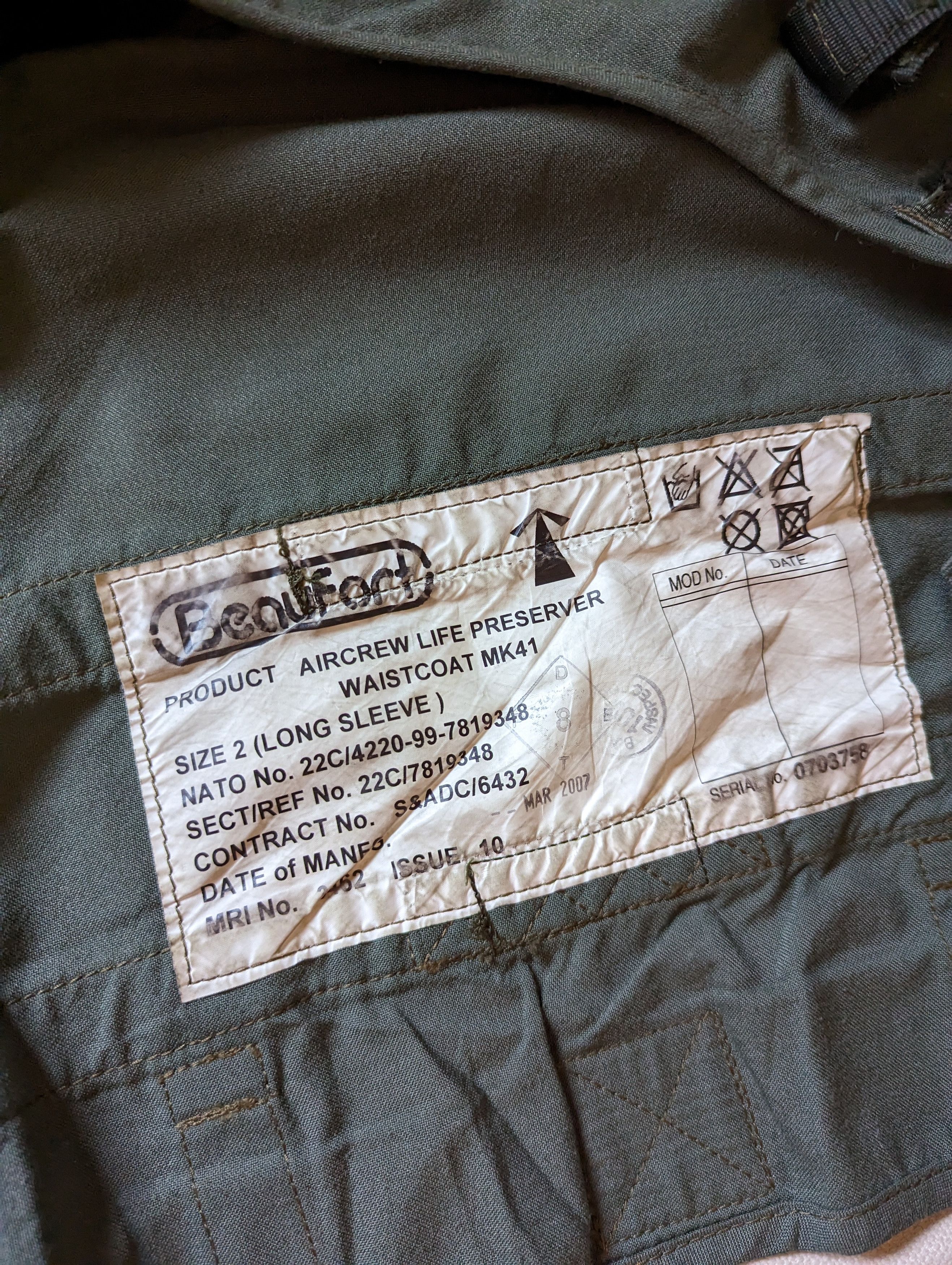 Other RAF MK41 life preserver vest/jacket Size US M / EU 48-50 / 2 - 7 Thumbnail