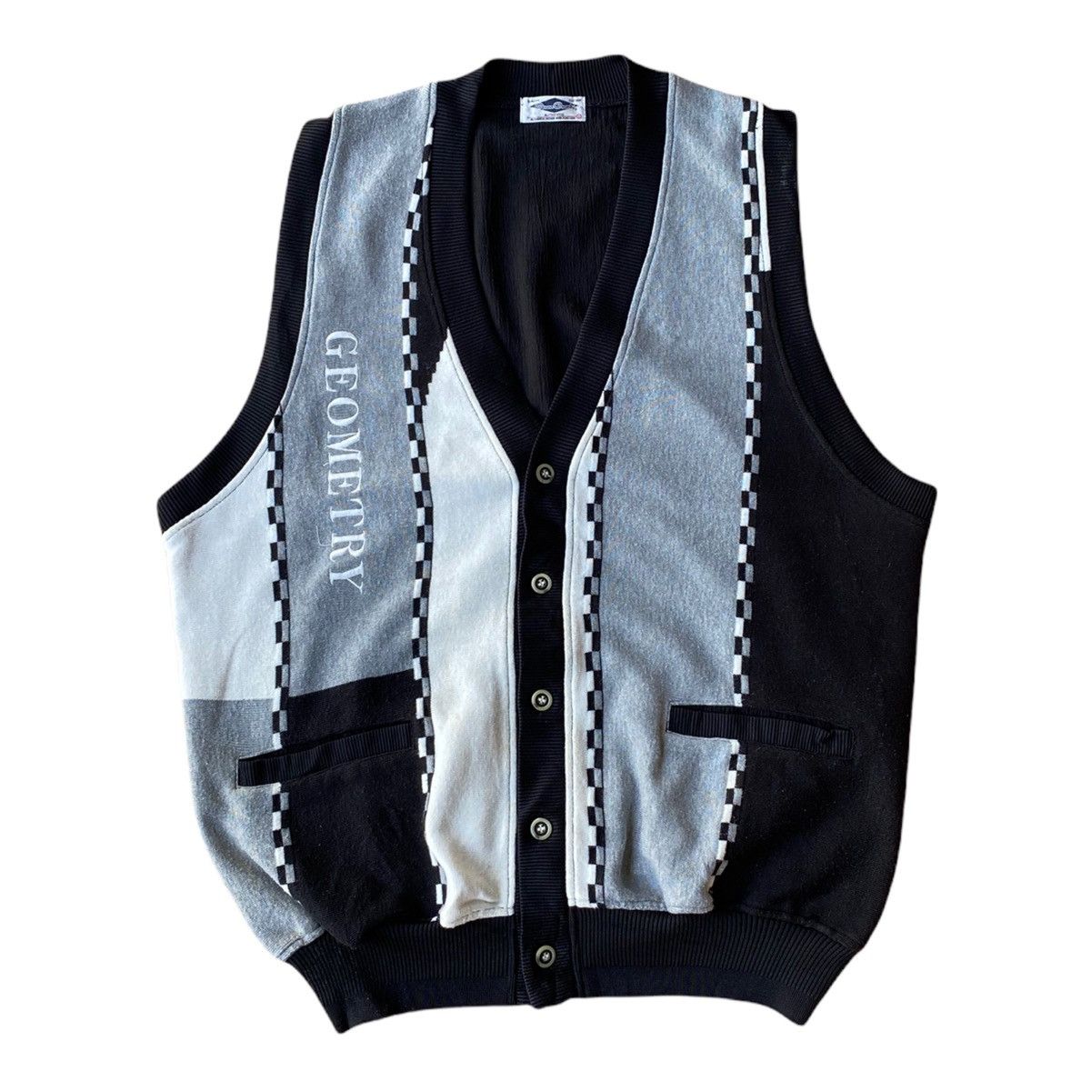 Japanese Brand VINTAGE OCEAN COUNTRY GEOMETRY PATCHWORK BUTTON VESTS Size US M / EU 48-50 / 2 - 1 Thumbnail
