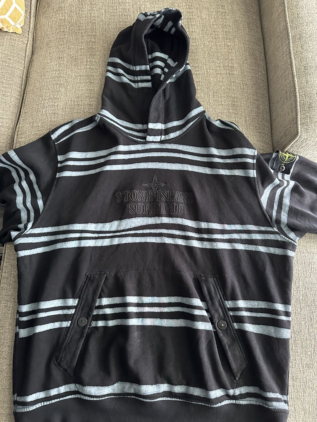 Supreme Supreme Stone Island Warp Stripe Hoodie | Grailed