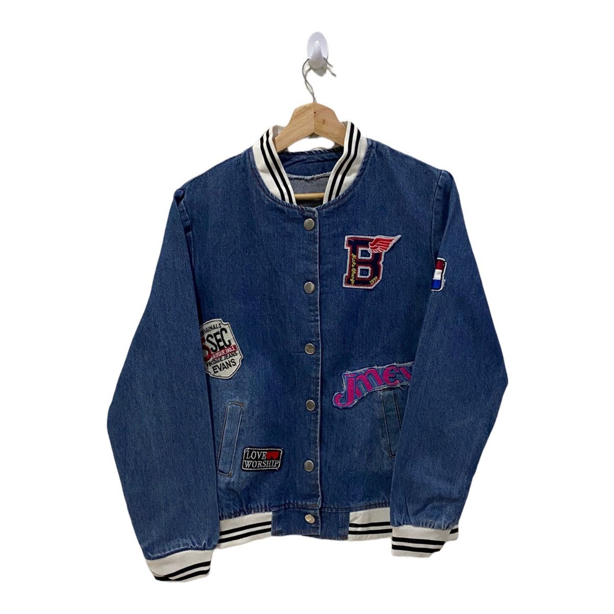 Hysteric Glamour OG🔥HYSTERIS🇯🇵DENIM PATCHES VARSITY JACKET Size US S / EU 44-46 / 1 - 6 Thumbnail