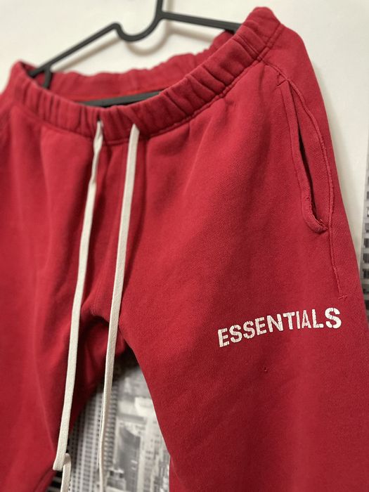 Fear of God Fear of God Essentials Graphic Sweatpants Red SZ Small💥