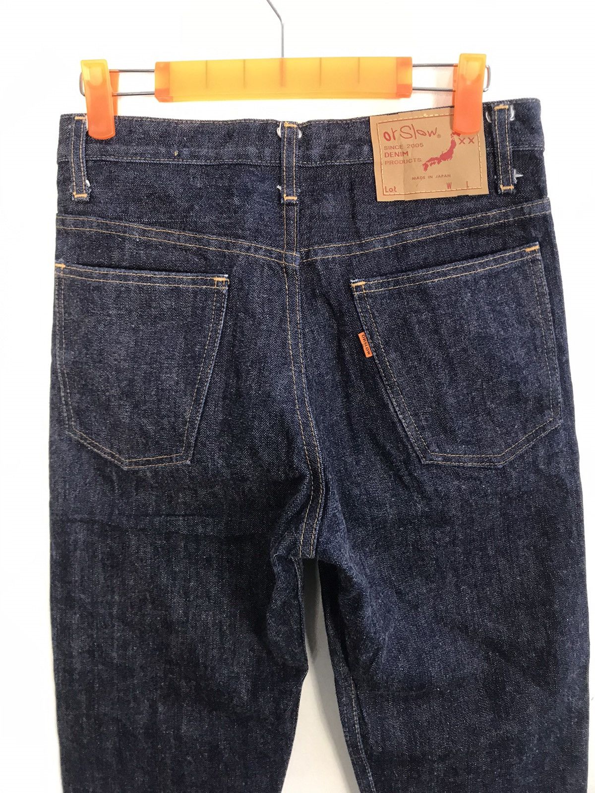 Japanese Brand OrSlow Indigo Denim Jeans Orange Tab Rare Design Size 28" / US 6 / IT 42 - 4 Thumbnail