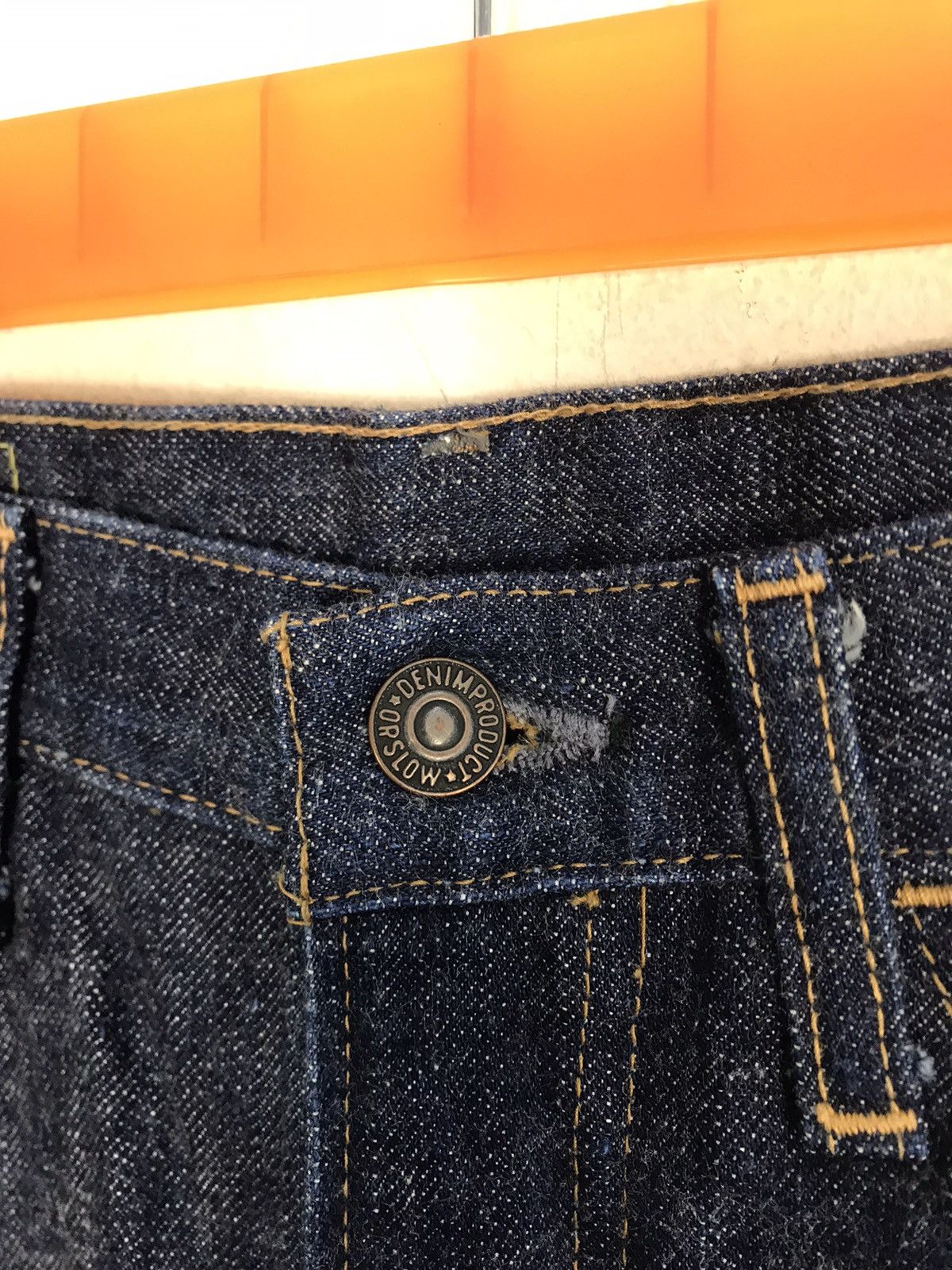 Japanese Brand OrSlow Indigo Denim Jeans Orange Tab Rare Design Size 28" / US 6 / IT 42 - 6 Thumbnail