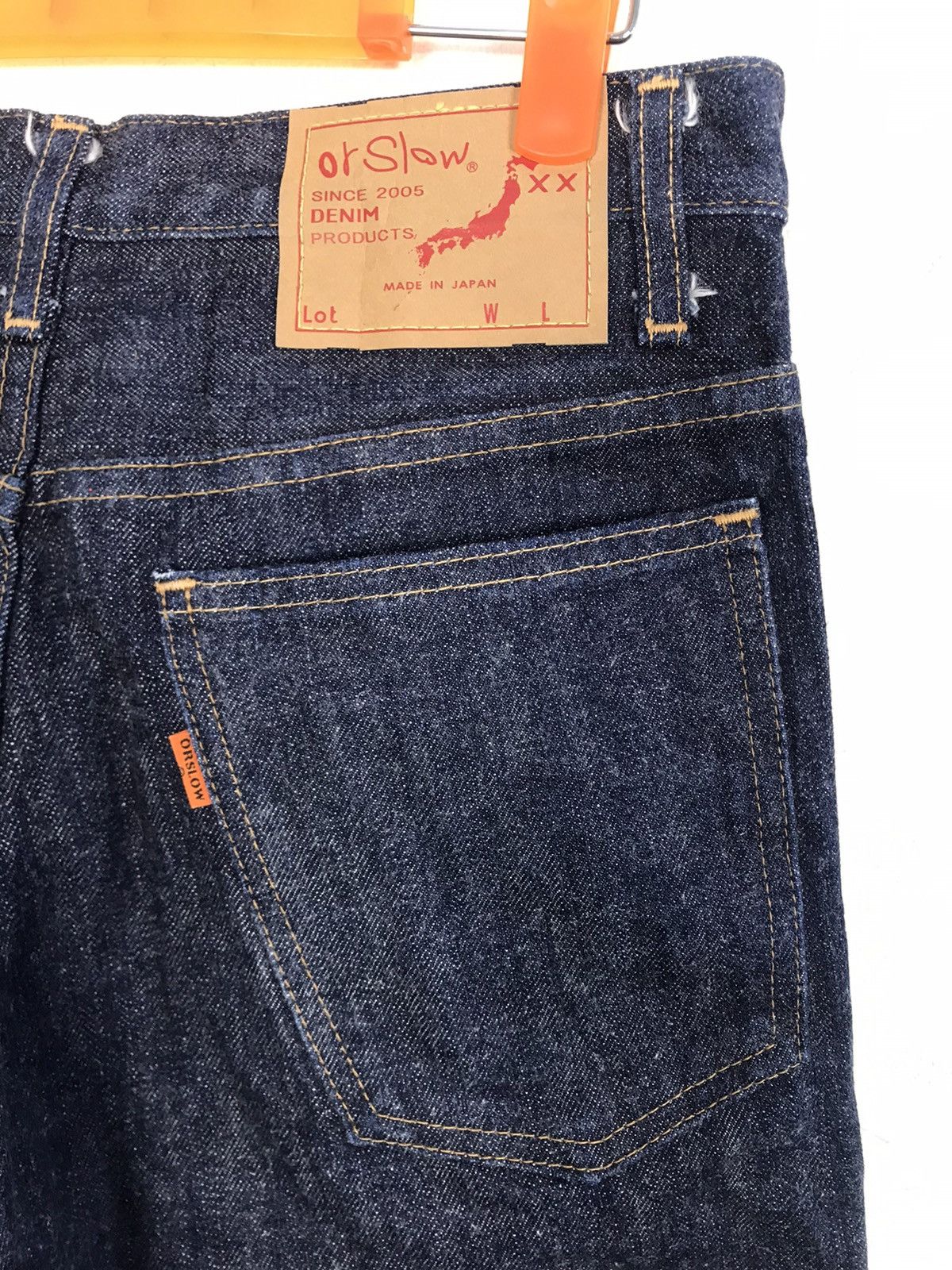 Japanese Brand OrSlow Indigo Denim Jeans Orange Tab Rare Design Size 28" / US 6 / IT 42 - 8 Thumbnail