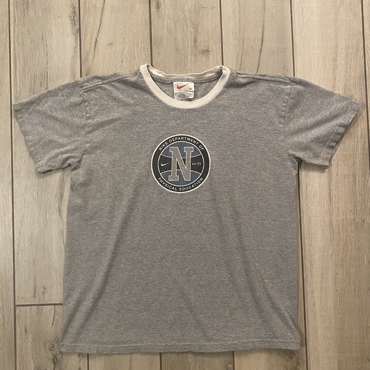 Nike Vintage 90s Grey Nike Center Swoosh Ringer M | Grailed
