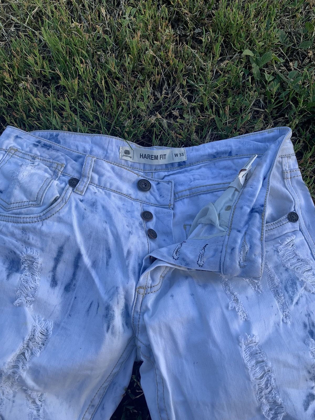 Vintage Vintage Y2K Japanese ripped jeans distressed opium size 33 Size US 33 - 3 Thumbnail