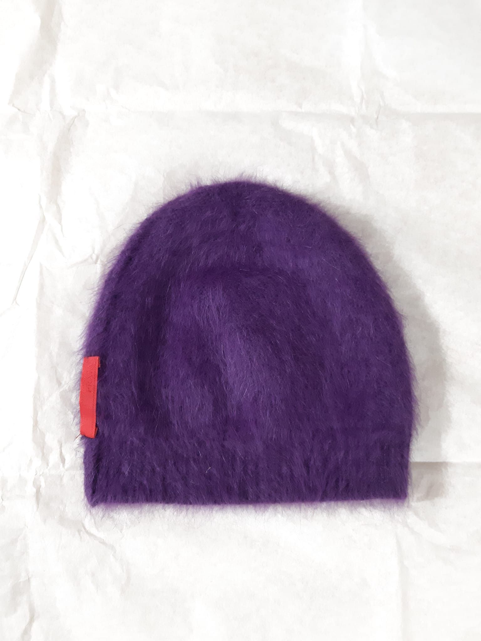 image of Prada Purple Mohair Knit Beanie Hat Fw 2007, Men's