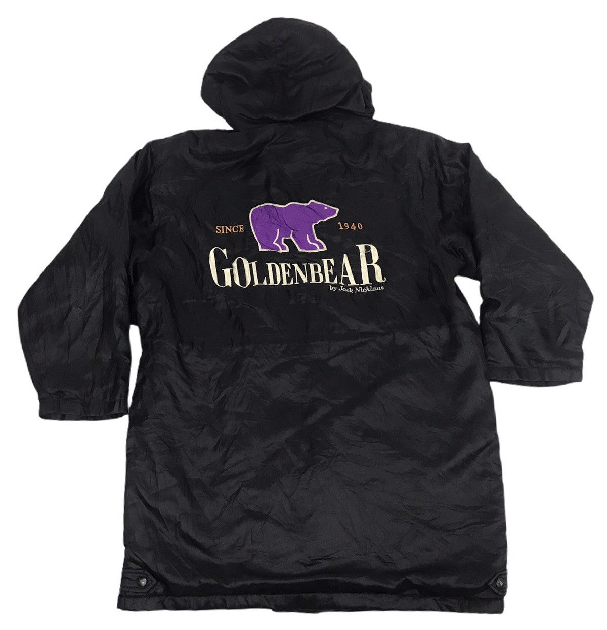 image of 90's Golden Bear Classic Sherpa Parka Jacket Padded in Black, Men's (Size Large)