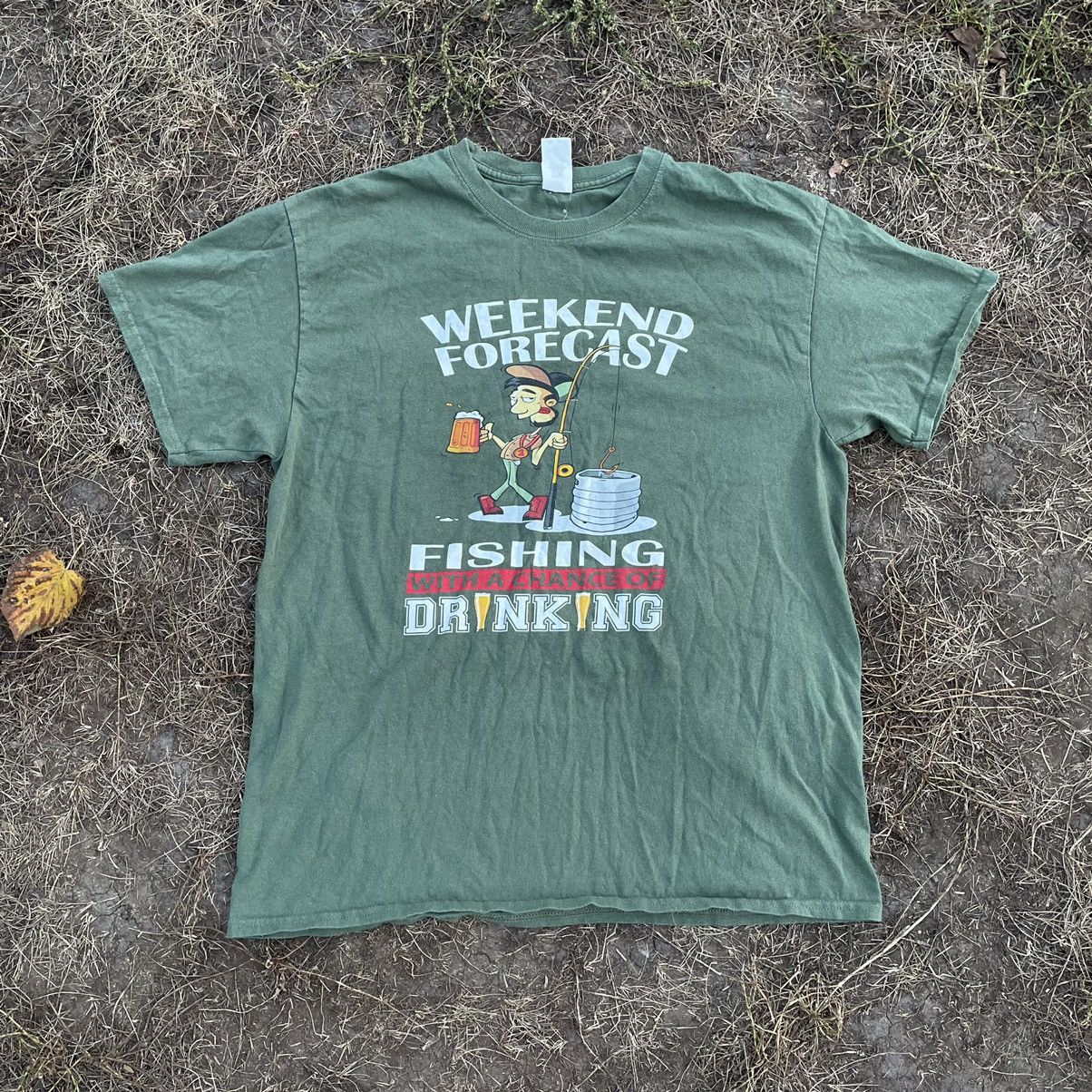 Vintage Vintage Y2K Sun Faded Fishing Graphic Tee Americana Baggy L Size US L / EU 52-54 / 3 - 1 Thumbnail