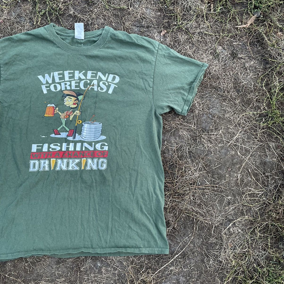 Vintage Vintage Y2K Sun Faded Fishing Graphic Tee Americana Baggy L Size US L / EU 52-54 / 3 - 3 Thumbnail