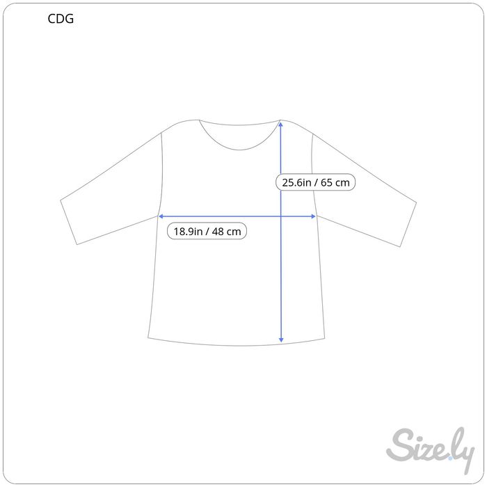 Cdg t best sale shirt size chart