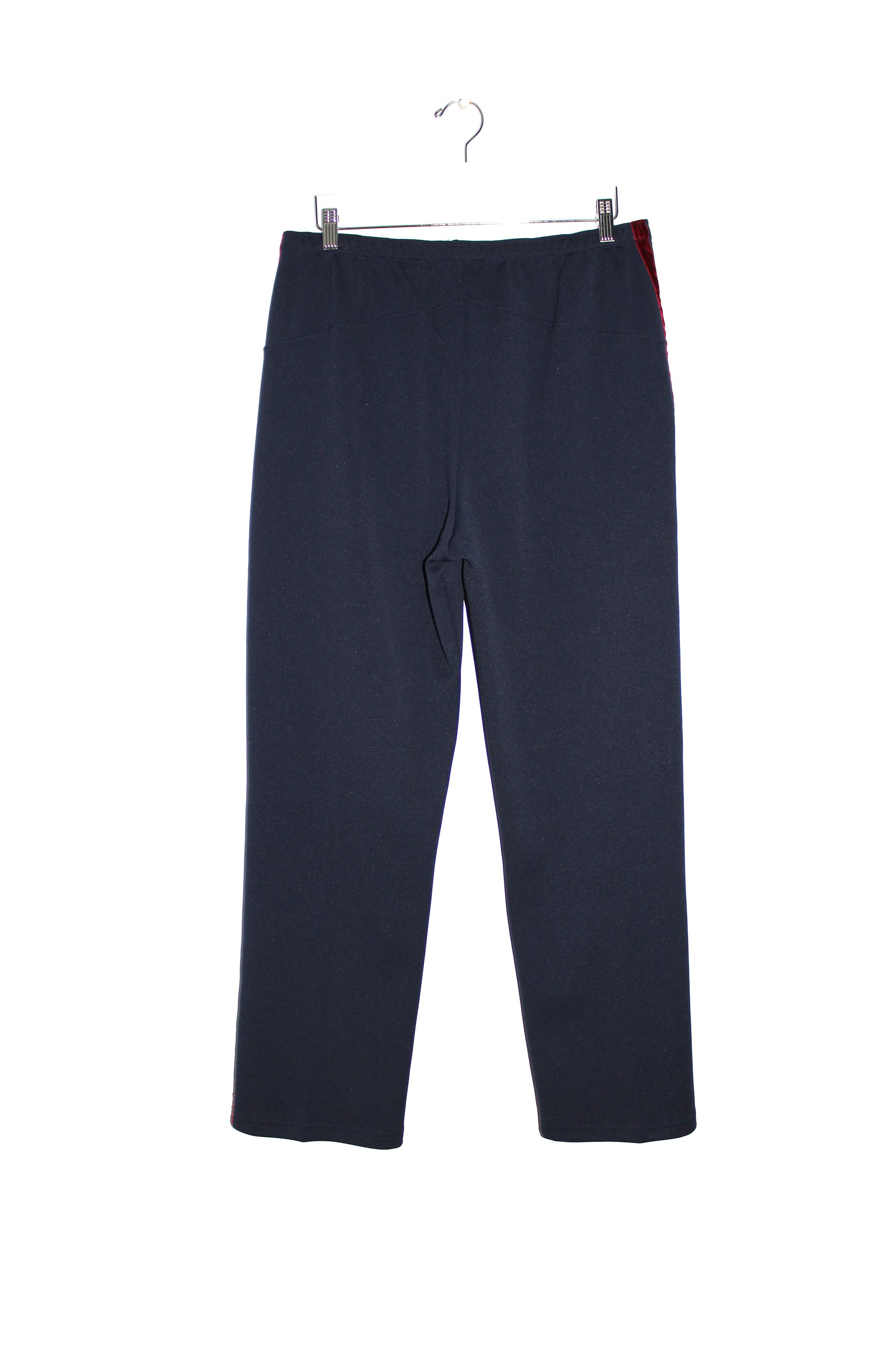 Needles Needles Navy Polyester Velvet Trim Long Track Pants Size US 32 / EU 48 - 2 Thumbnail