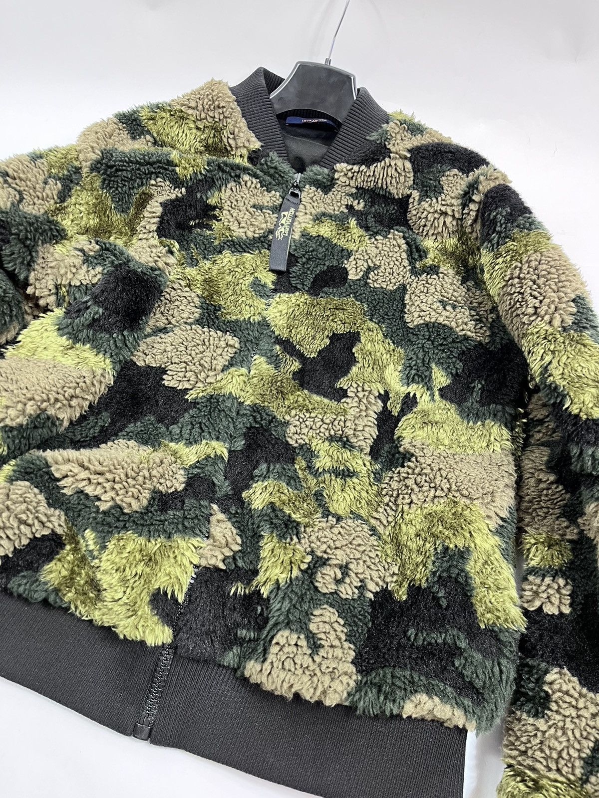 Louis Vuitton Virgil Abloh ✨ Camouflage Fleece Zip Bomber Jacket Size US XXL / EU 58 / 5 - 8 Thumbnail