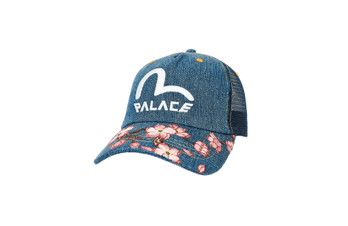 Evisu × Palace × Vintage Palace Evisu Dice Mesh Trucker Hat Raw