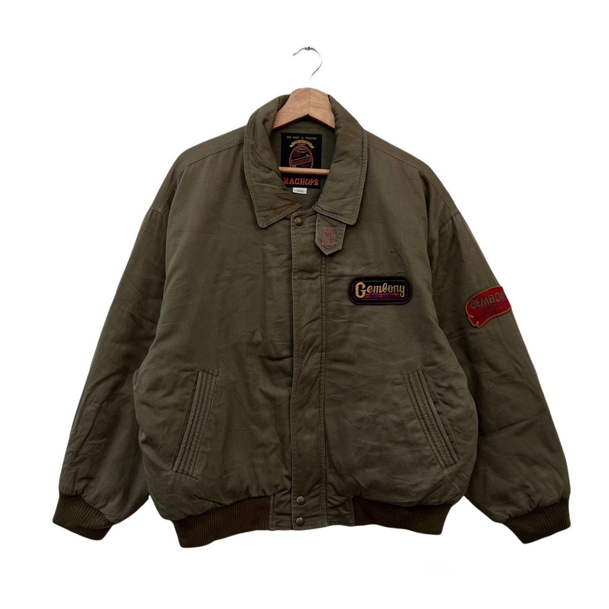 Japanese Brand VINTAGE MACHOPE BOMBER JACKET MILITARY COLLECTION DESIGN Size US L / EU 52-54 / 3 - 1 Thumbnail