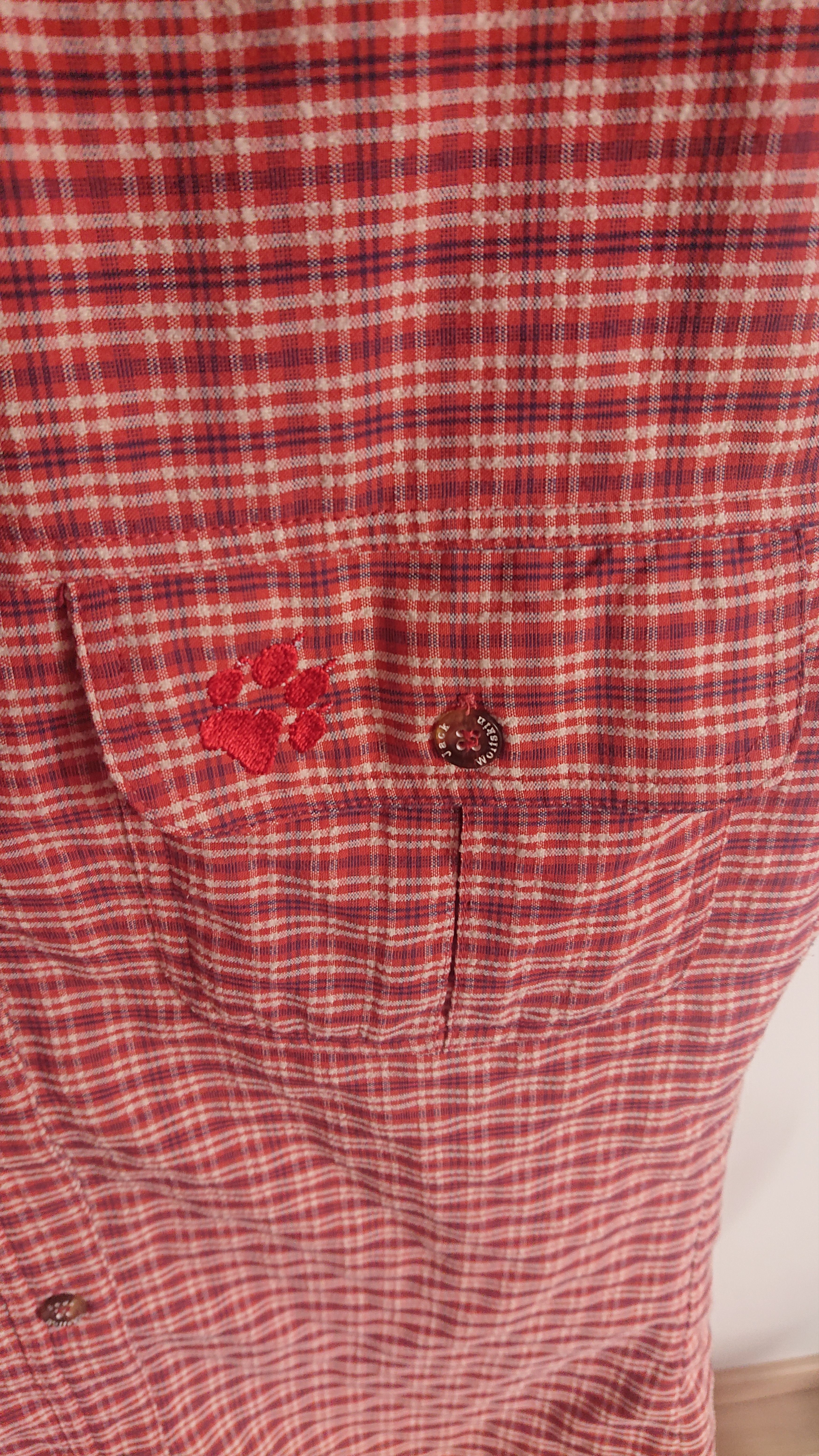 Jack Wolfskin outdoor button down shirt top gingham