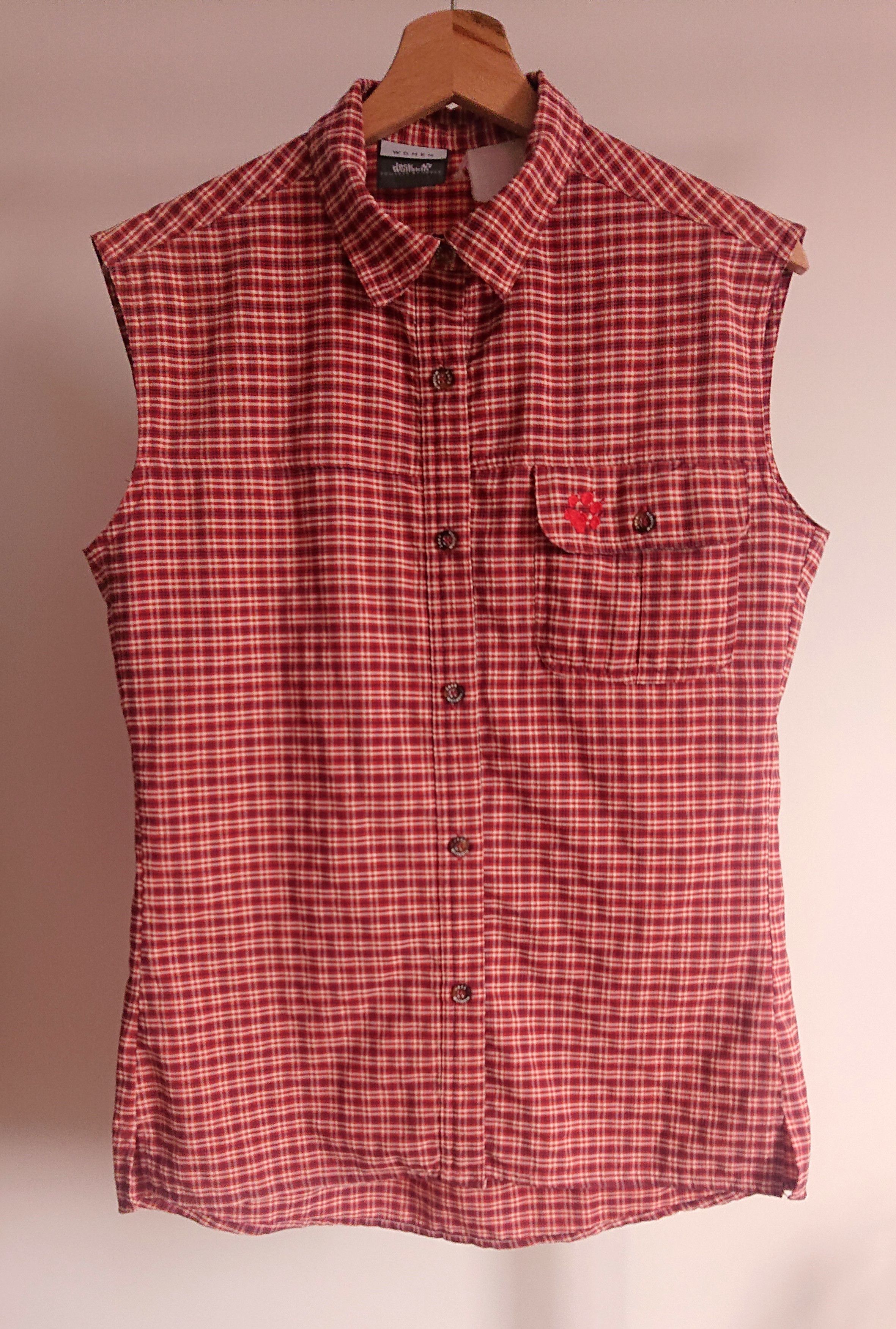 Jack Wolfskin outdoor button down shirt top gingham