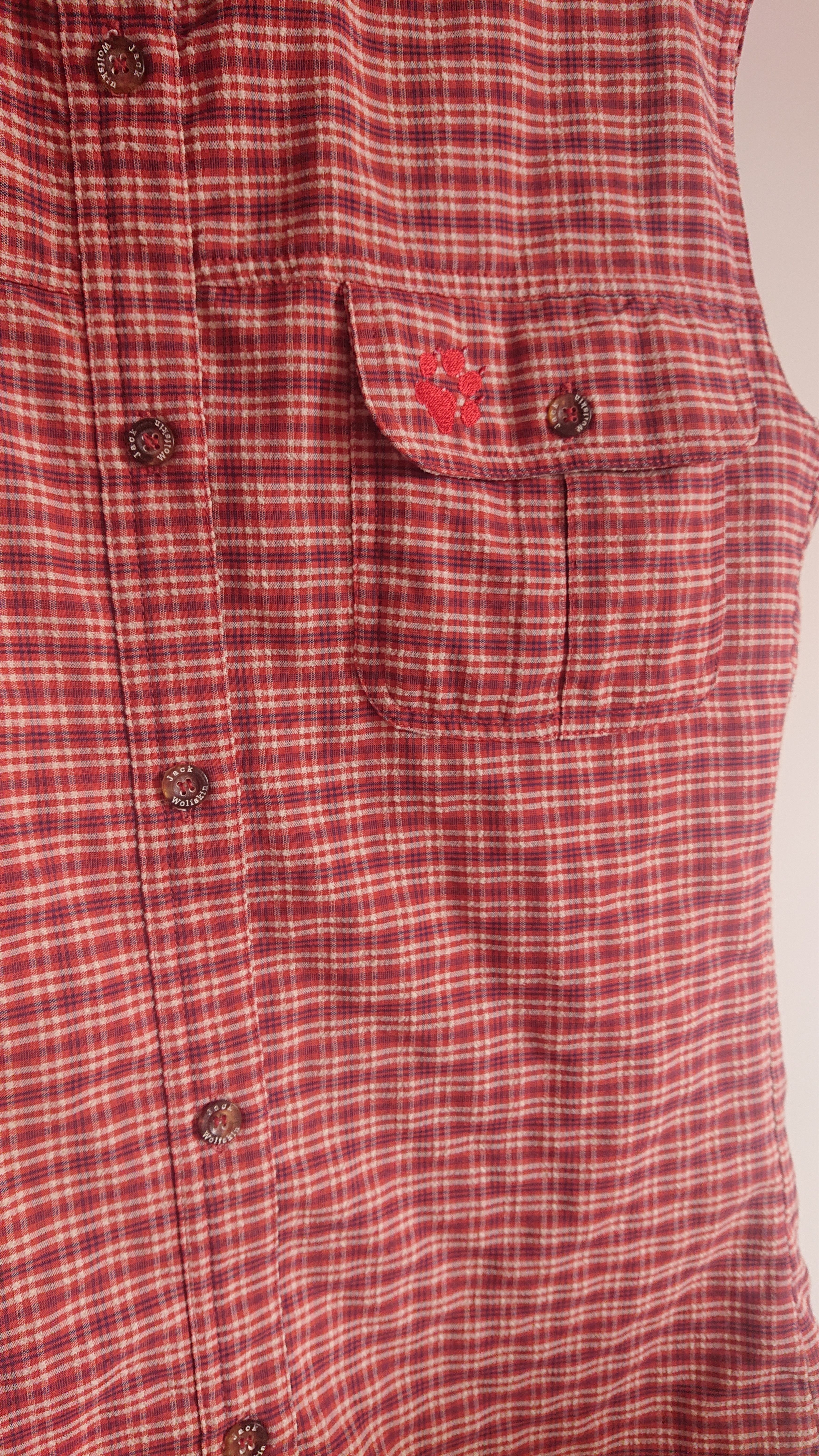 Jack Wolfskin outdoor button down shirt top gingham