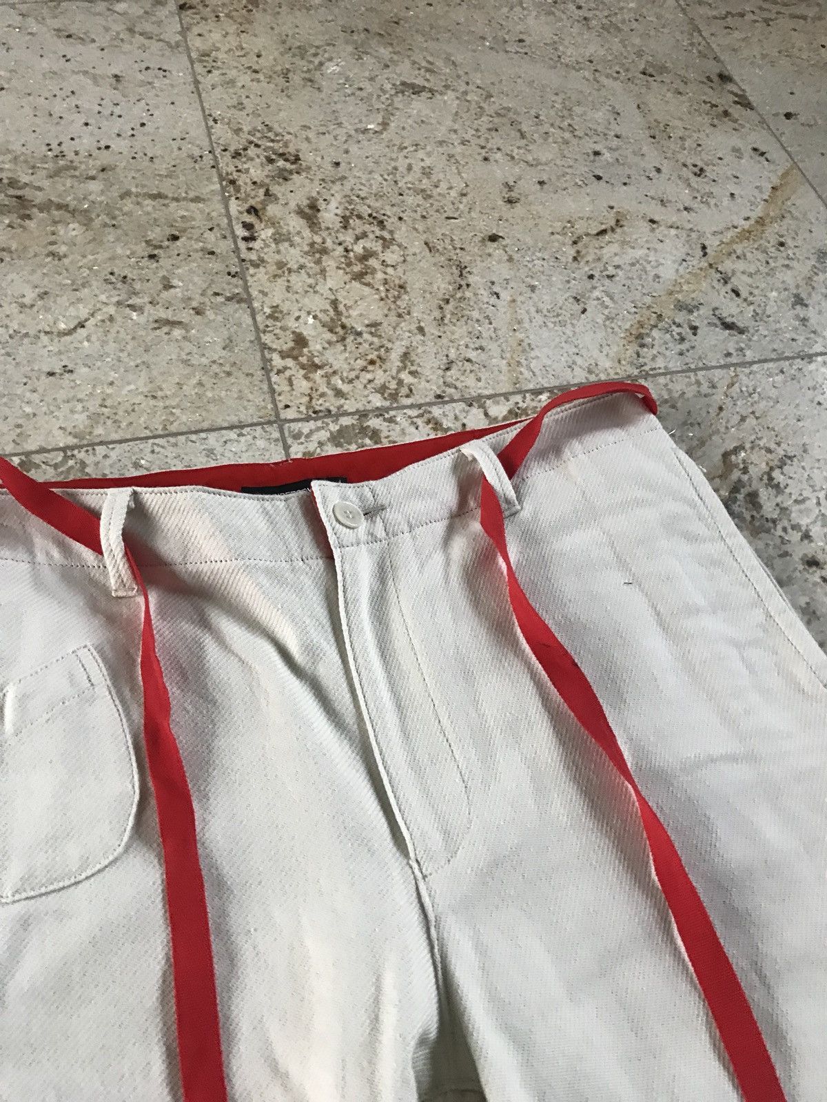 Undercover Casual Ecru Pants With Red Rope Belt Size US 36 / EU 52 - 10 Thumbnail