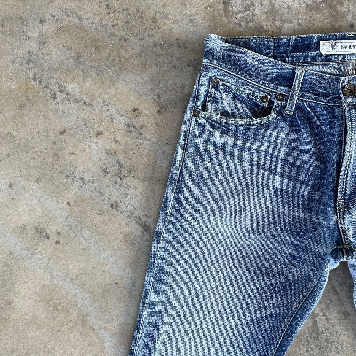 Japanese Brand W32x29💥 Vintage Back Number Faded Denim Jeans Pants Size US 32 / EU 48 - 5 Thumbnail
