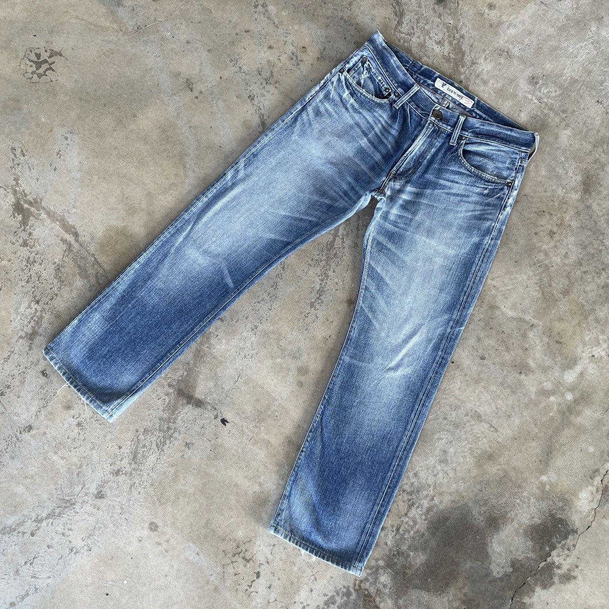 Japanese Brand W32x29💥 Vintage Back Number Faded Denim Jeans Pants Size US 32 / EU 48 - 2 Thumbnail