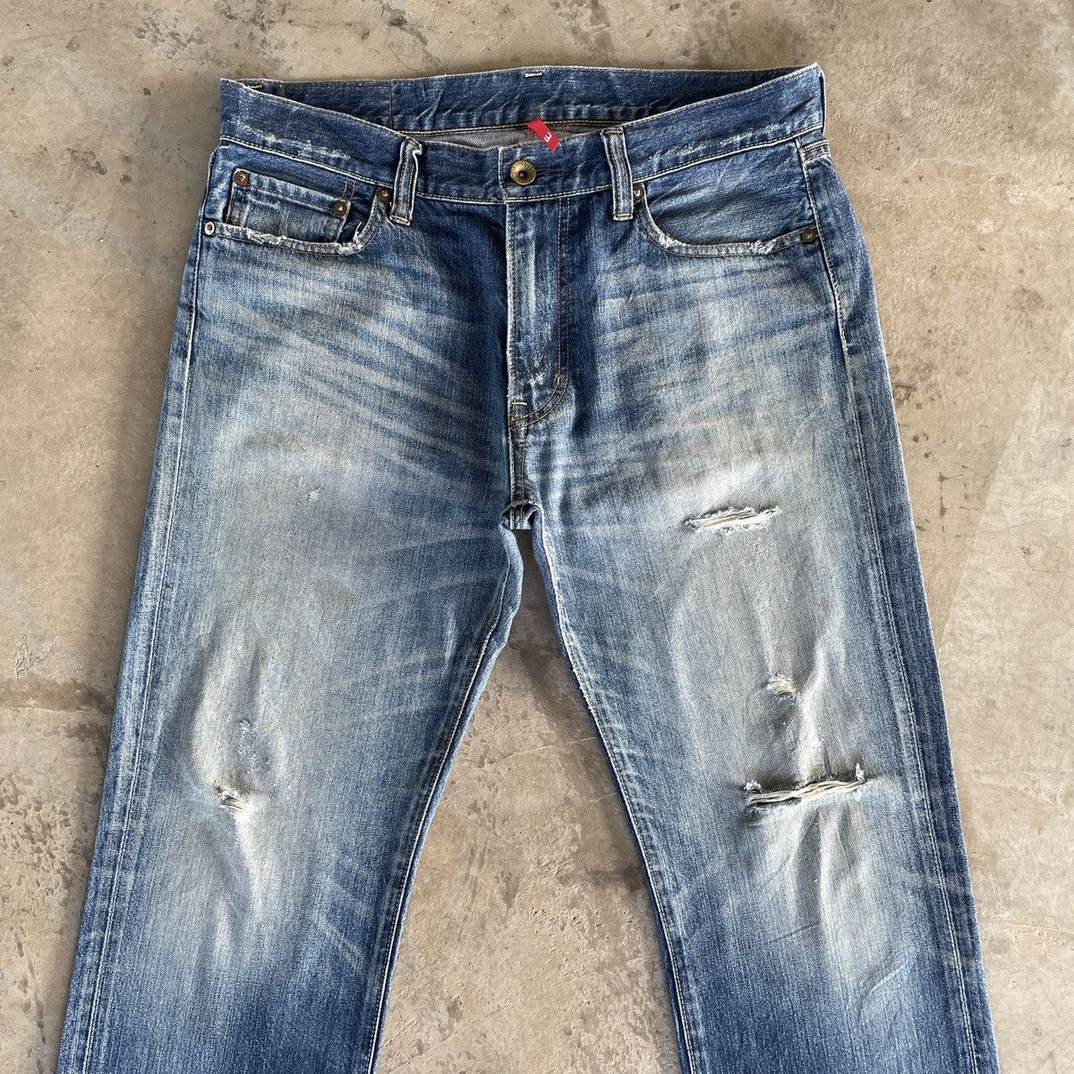 Japanese Brand × Vintage Vintage Japanese Brand Faded Distressed Denim Jeans Pants Size US 34 / EU 50 - 3 Thumbnail