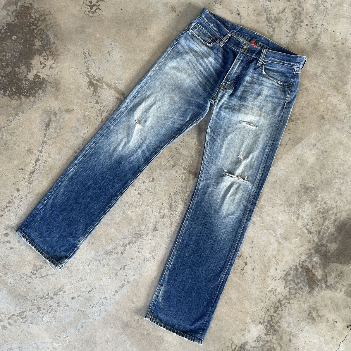 Japanese Brand × Vintage Vintage Japanese Brand Faded Distressed Denim Jeans Pants Size US 34 / EU 50 - 2 Thumbnail