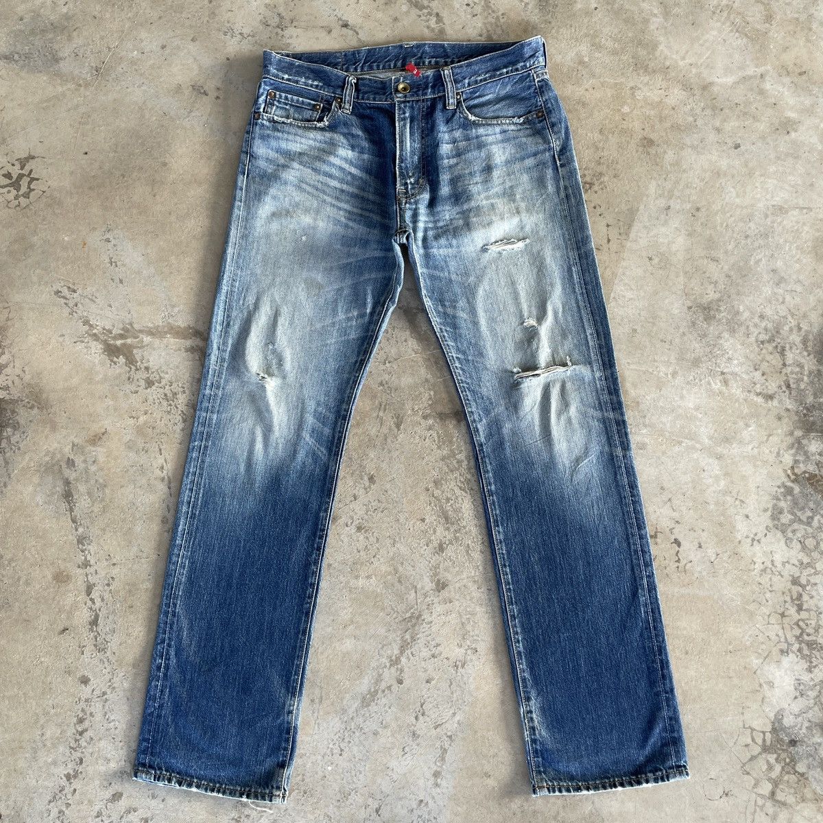 Japanese Brand × Vintage Vintage Japanese Brand Faded Distressed Denim Jeans Pants Size US 34 / EU 50 - 1 Thumbnail