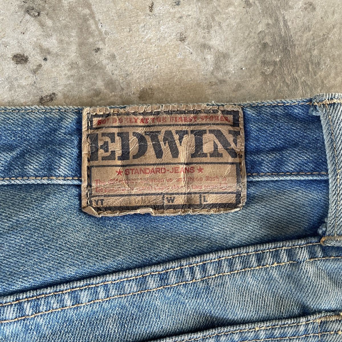 Japanese Brand Vintage Edwin Orange Tag Faded Denim Jeans Pants W34x325 Size US 34 / EU 50 - 10 Thumbnail