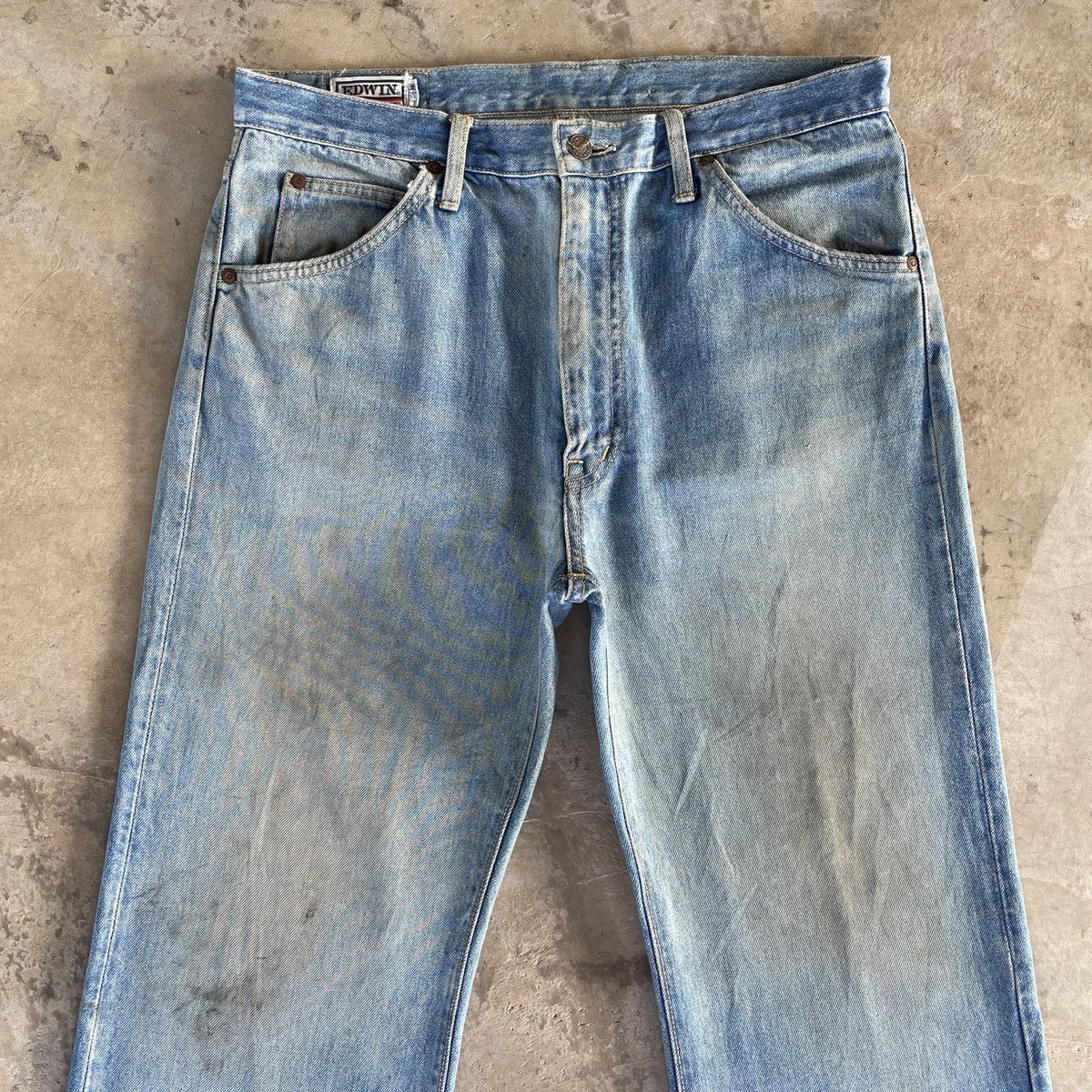Japanese Brand Vintage Edwin Orange Tag Faded Denim Jeans Pants W34x325 Size US 34 / EU 50 - 3 Thumbnail