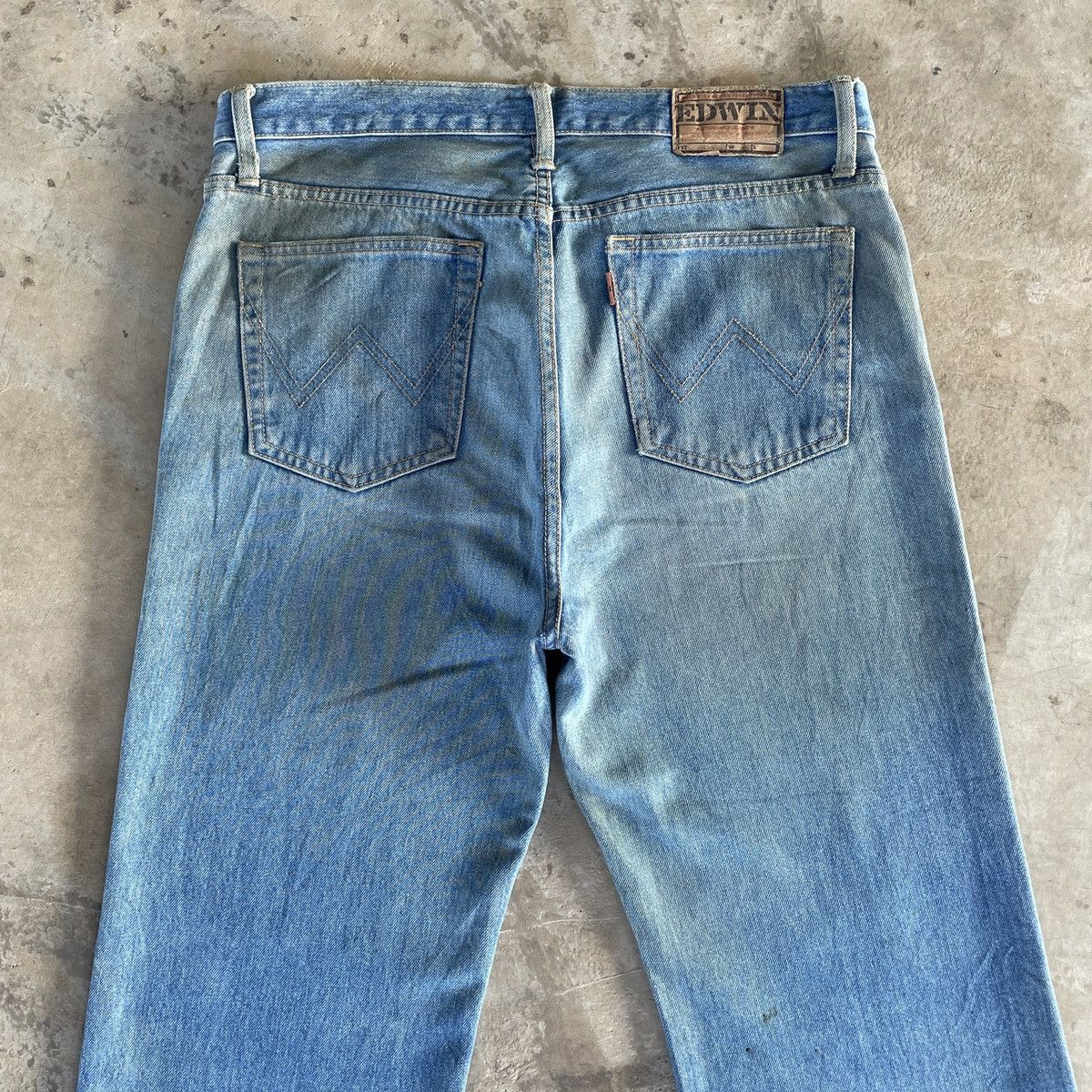 Japanese Brand Vintage Edwin Orange Tag Faded Denim Jeans Pants W34x325 Size US 34 / EU 50 - 12 Thumbnail