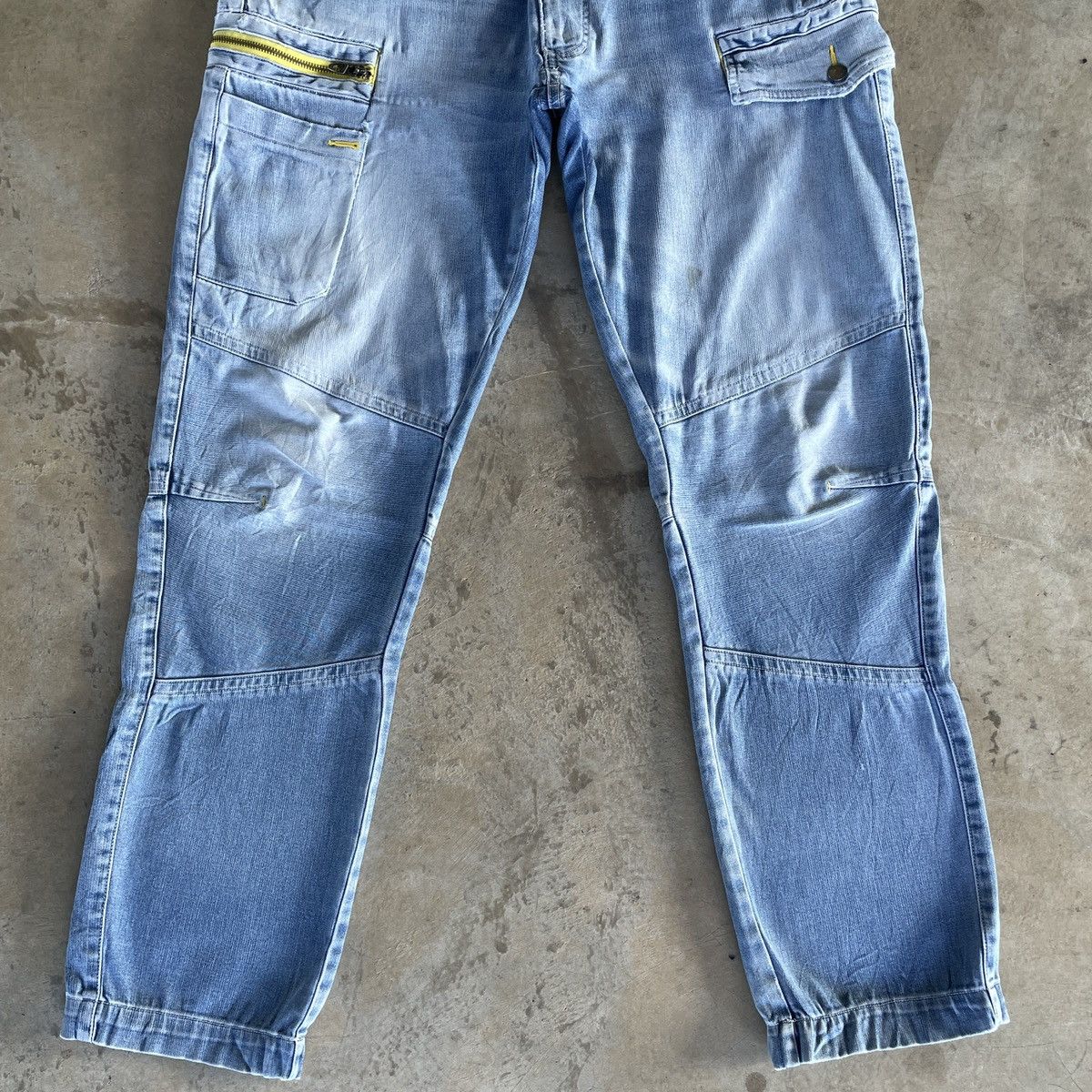 Japanese Brand W38💥 Vintage Japanese Toraichi Faded Denim Cargo Tactical Size US 38 / EU 54 - 4 Thumbnail