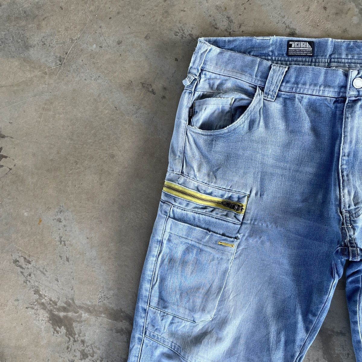 Japanese Brand W38💥 Vintage Japanese Toraichi Faded Denim Cargo Tactical Size US 38 / EU 54 - 5 Thumbnail