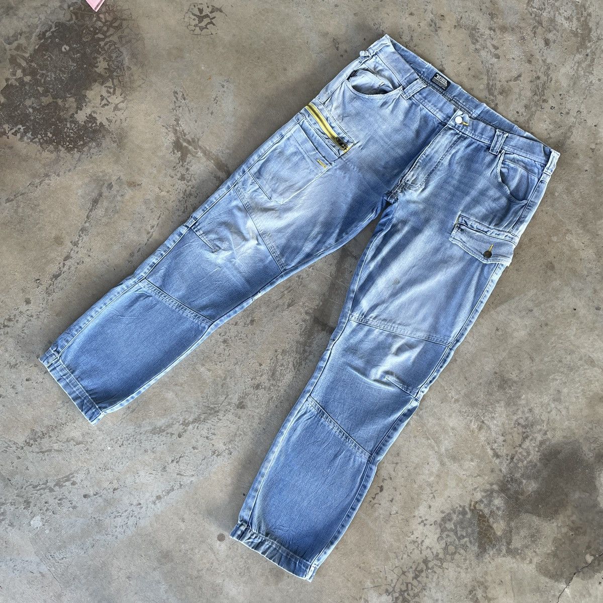 Japanese Brand W38💥 Vintage Japanese Toraichi Faded Denim Cargo Tactical Size US 38 / EU 54 - 2 Thumbnail