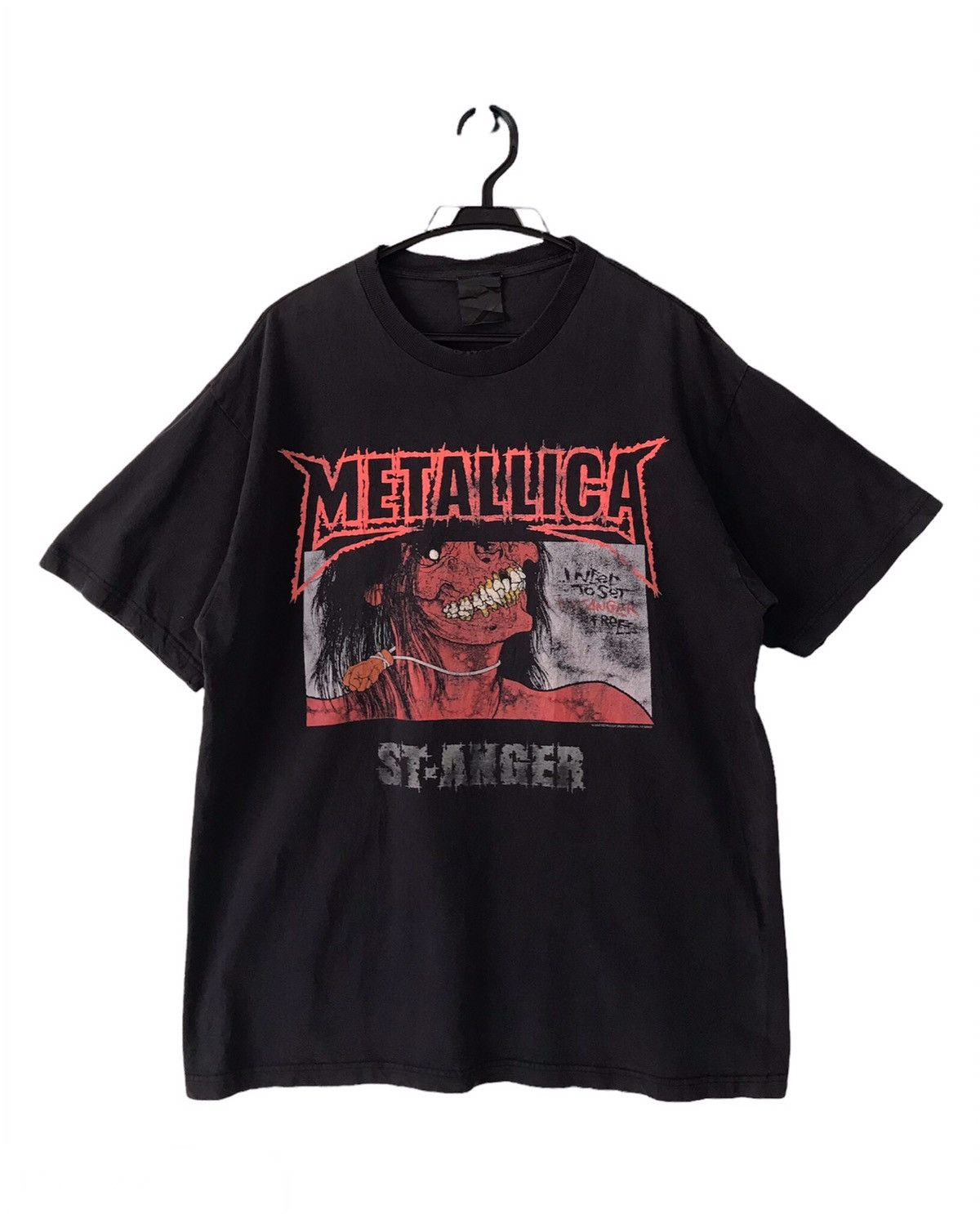 image of Band Tees x Metallica Stealsvtg 2003 Metallica St.anger Nice Printed Tee, Men's (Size Large)